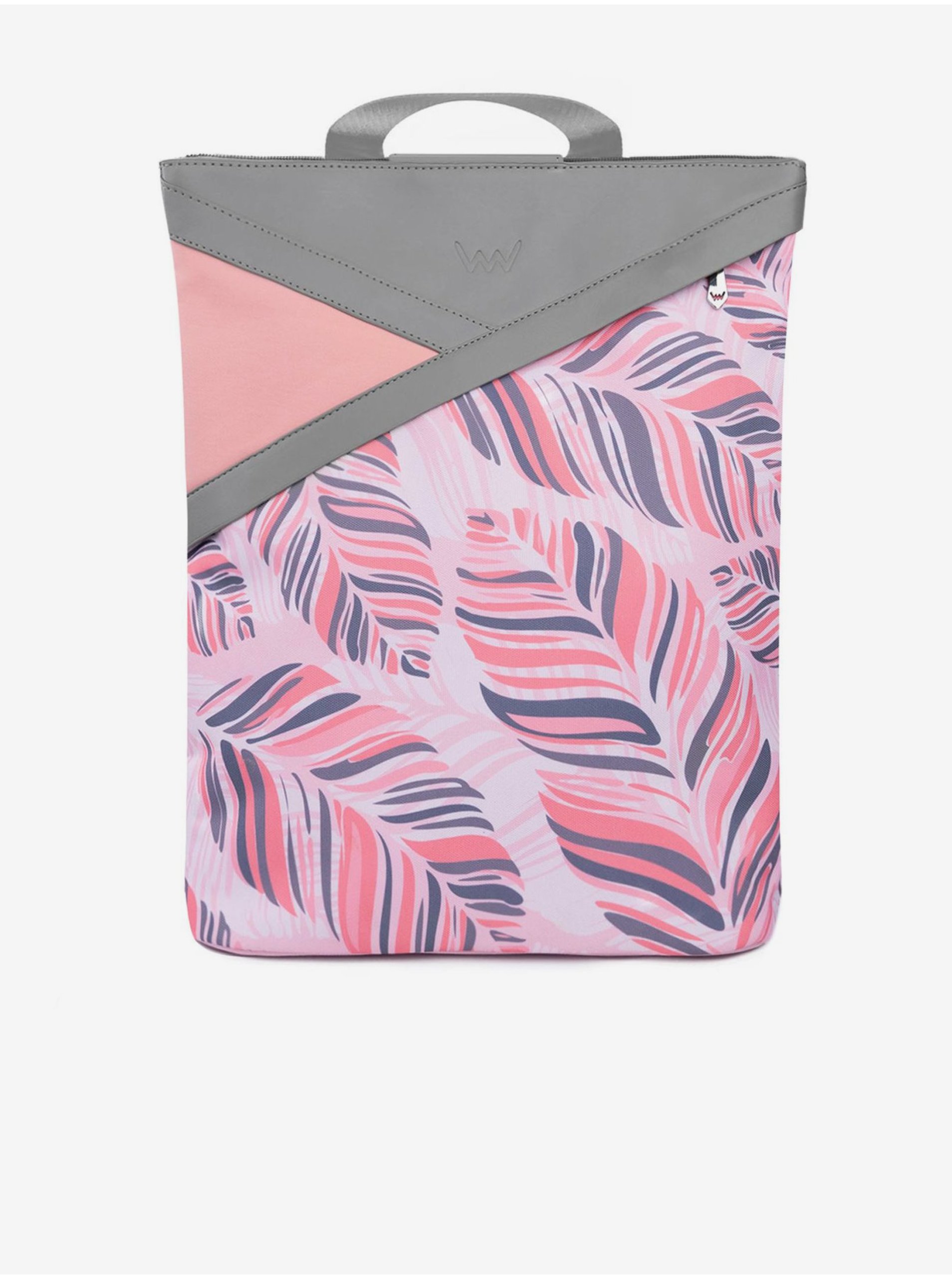 E-shop Šedo-růžový dámský vzorovaný batoh VUCH Ravin