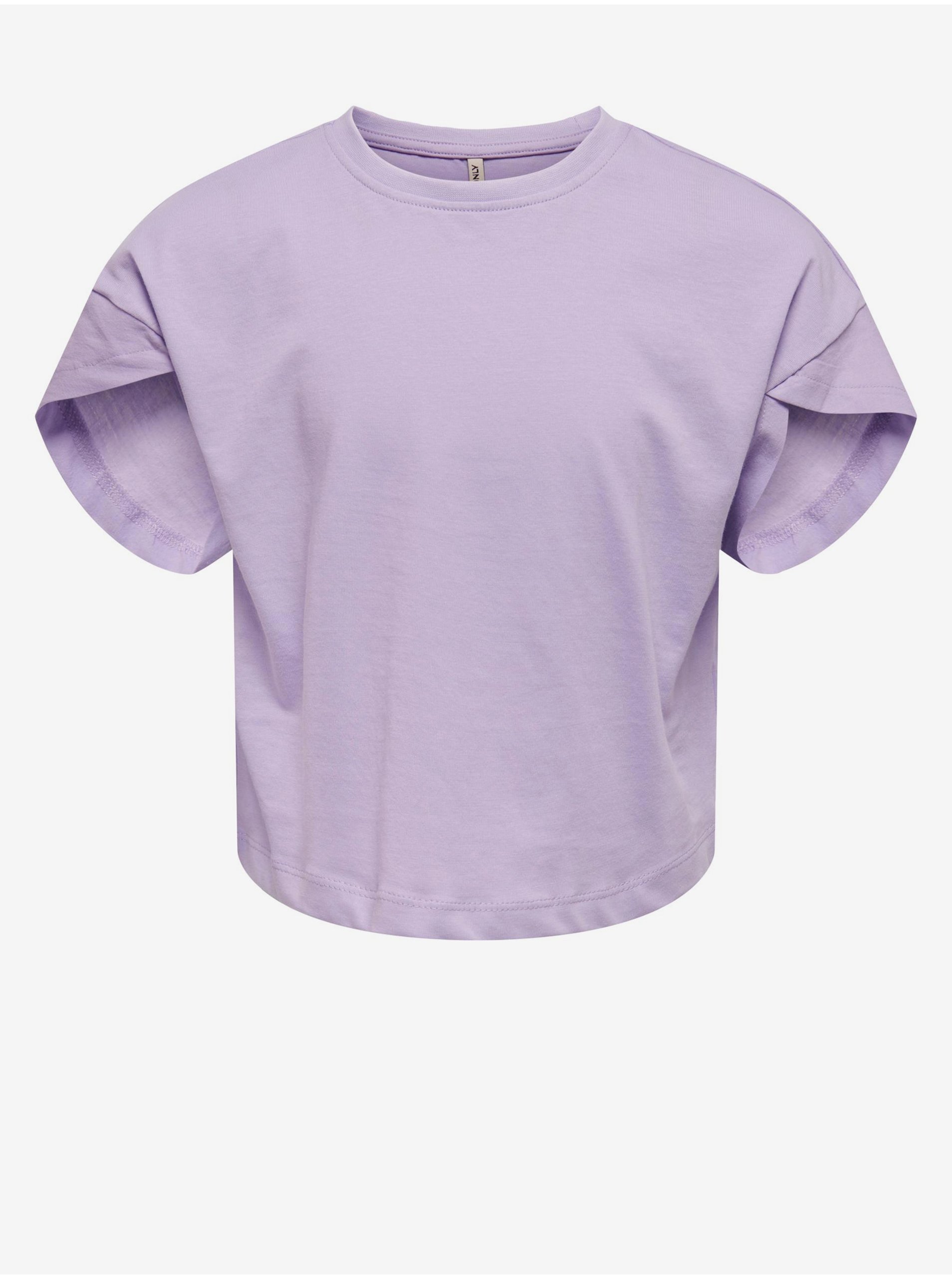 Lacno Svetlo fialové dievčenskú basic tričko ONLY Essa