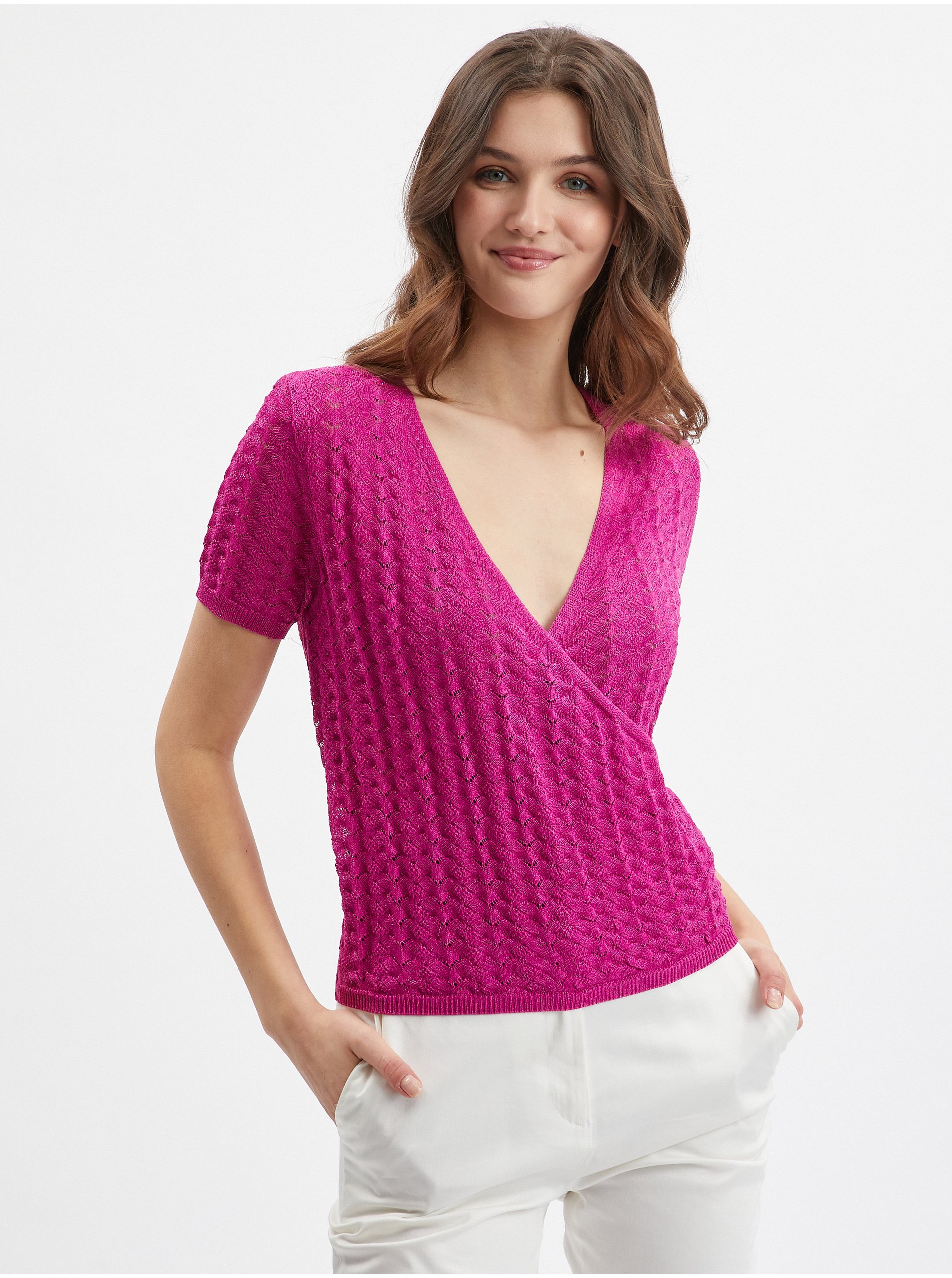 Levně Růžové dámské svetrové tričko ORSAY