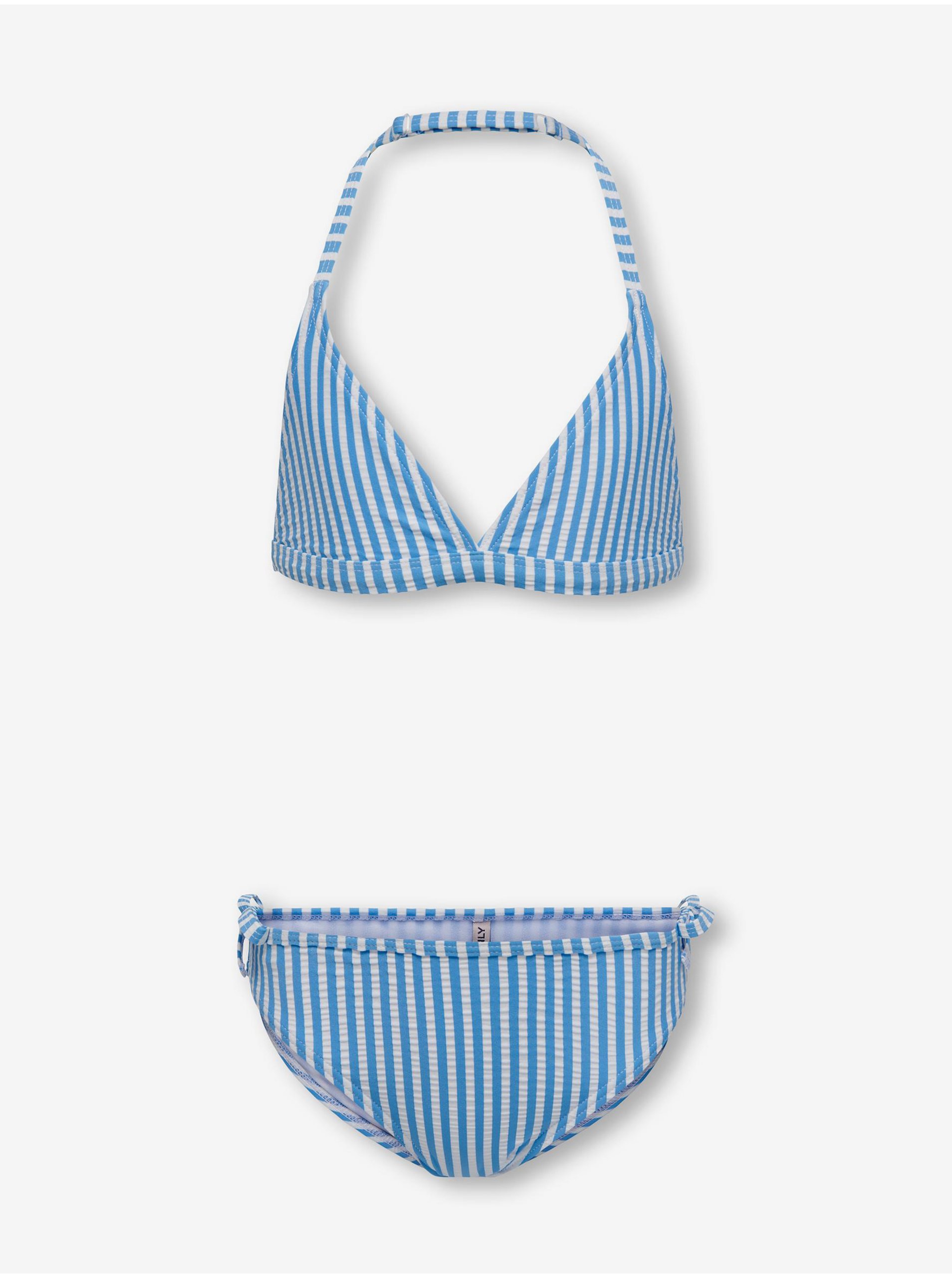 Lacno Modré dievčenské dvojdielne pruhované plavky ONLY Kitty