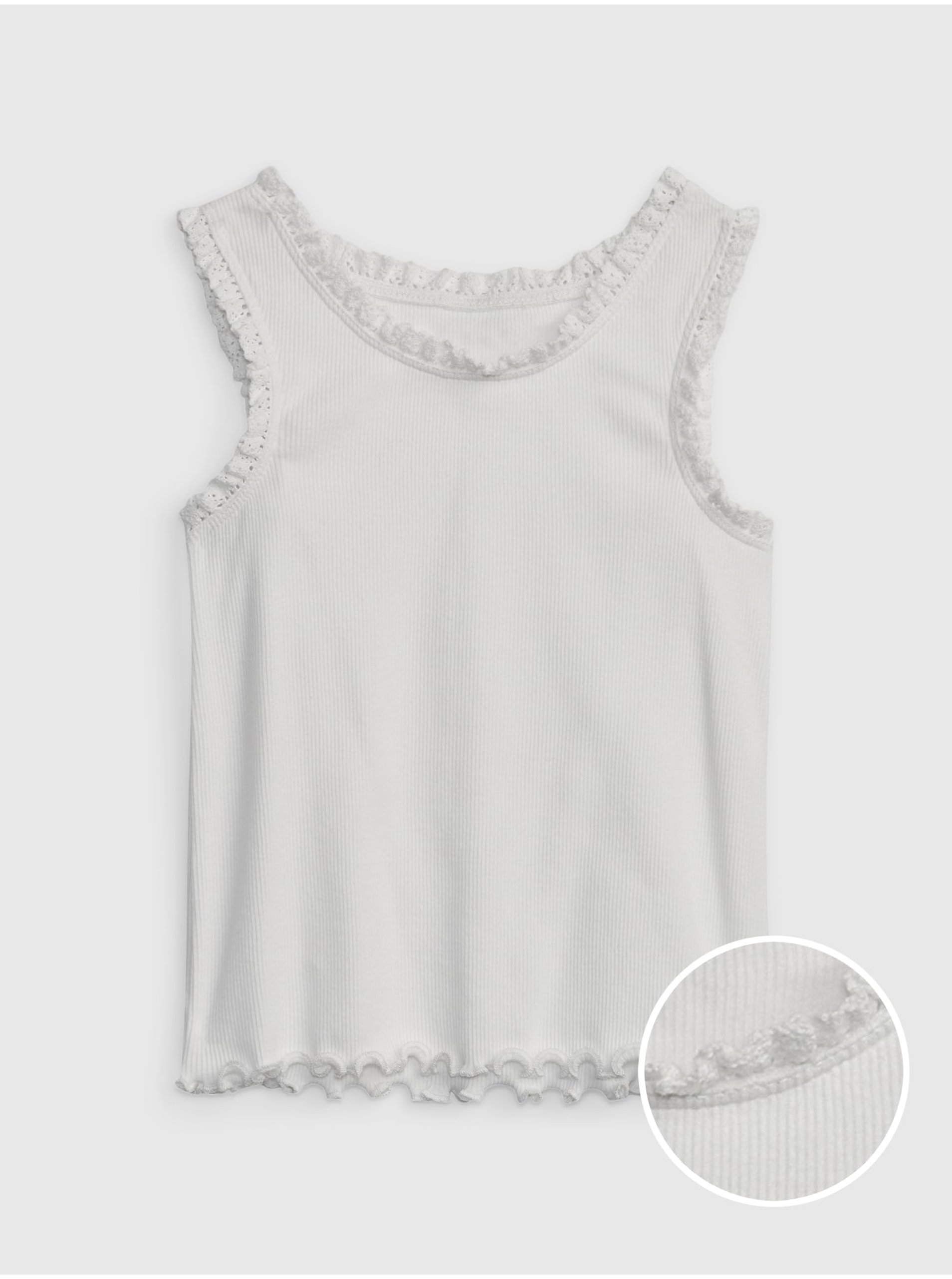 E-shop Biele dievčenské tielko s krajkovým detailom GAP