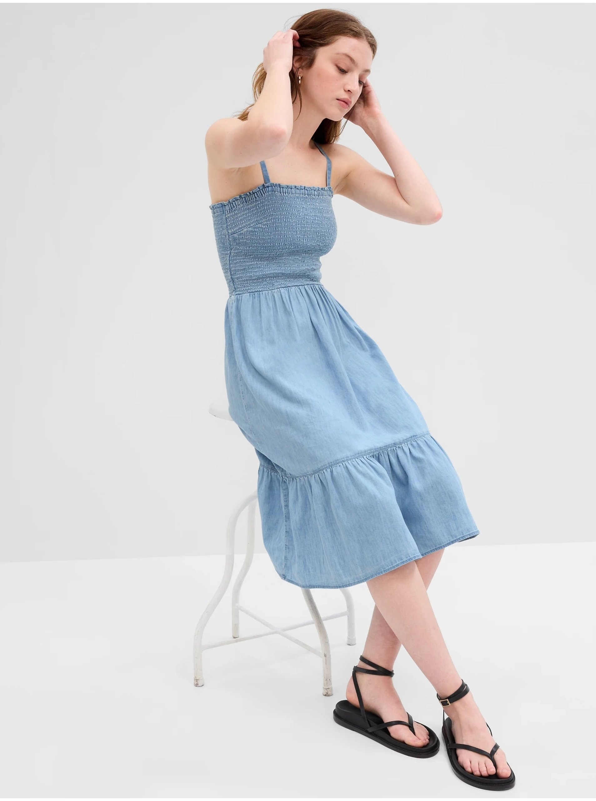 Lacno Letné a plážové šaty pre ženy GAP - modrá
