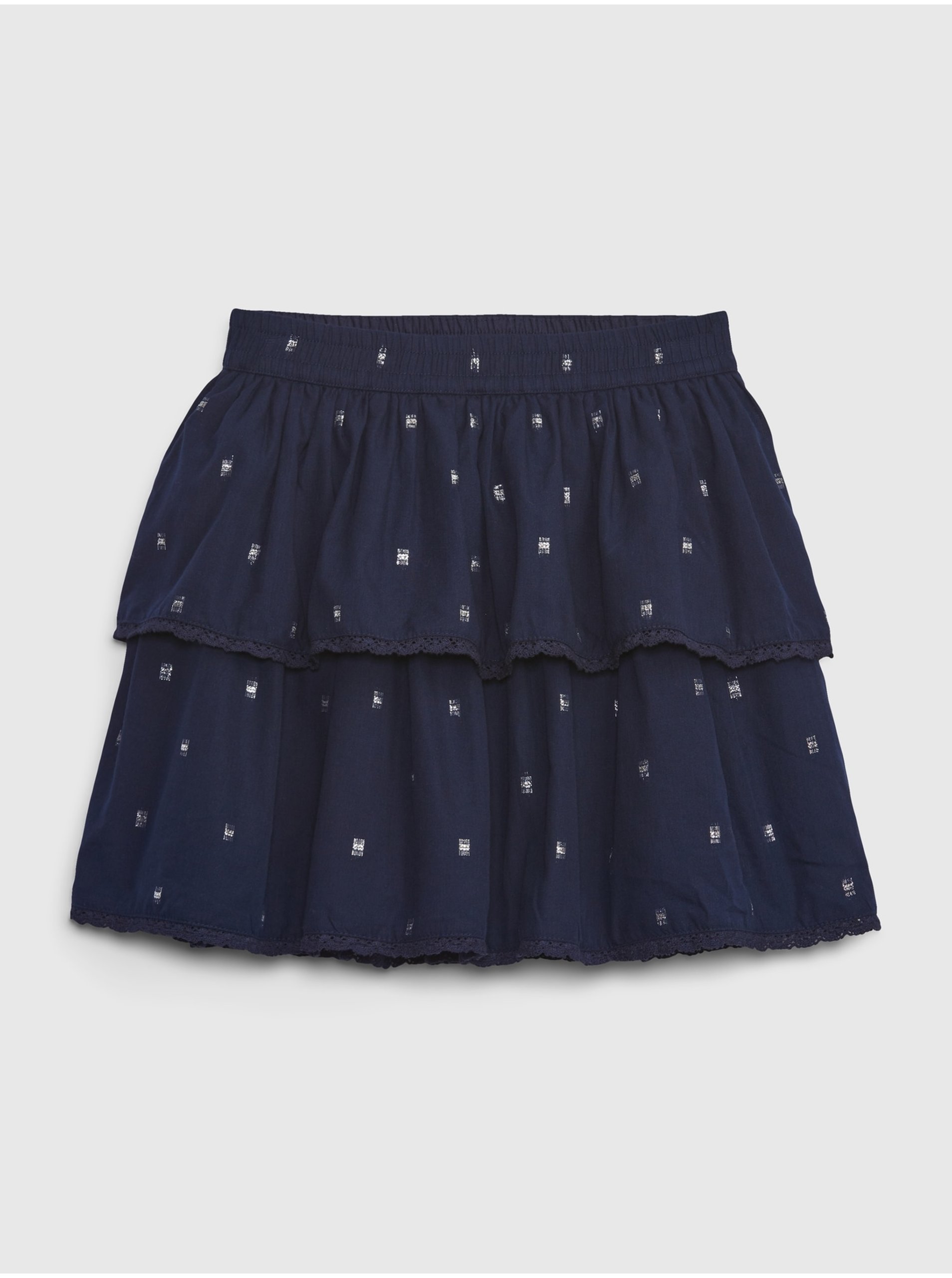 Levně Tmavě modrá holčičí kraťasová vzorovaná sukně GAP