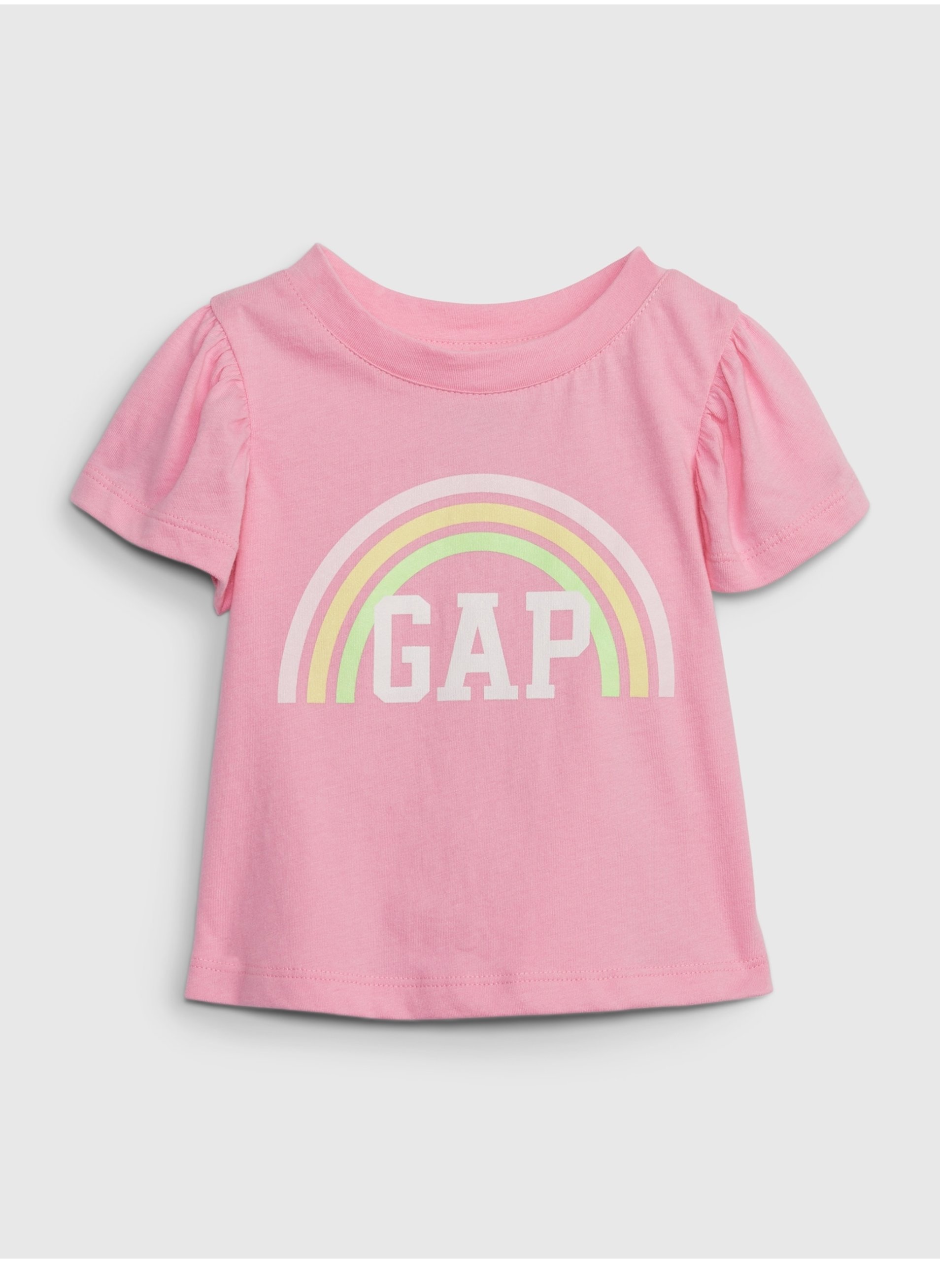 Levně Růžové holčičí tričko s potiskem GAP