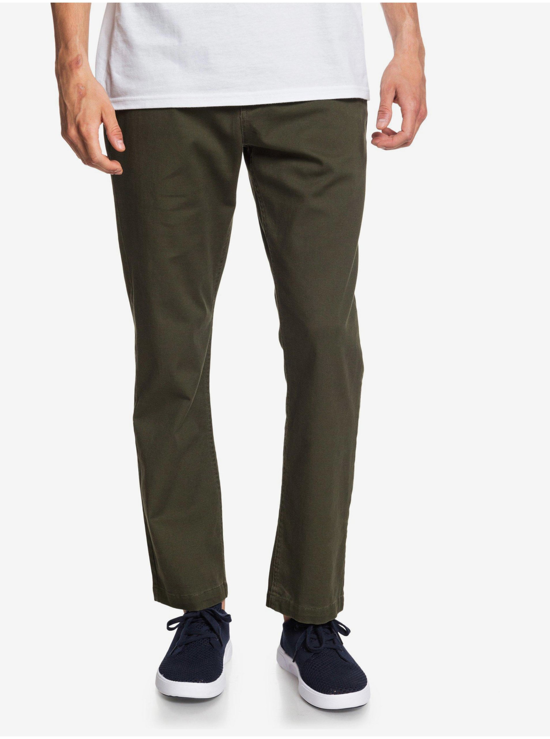Lacno Voľnočasové nohavice pre mužov Quiksilver - zelená