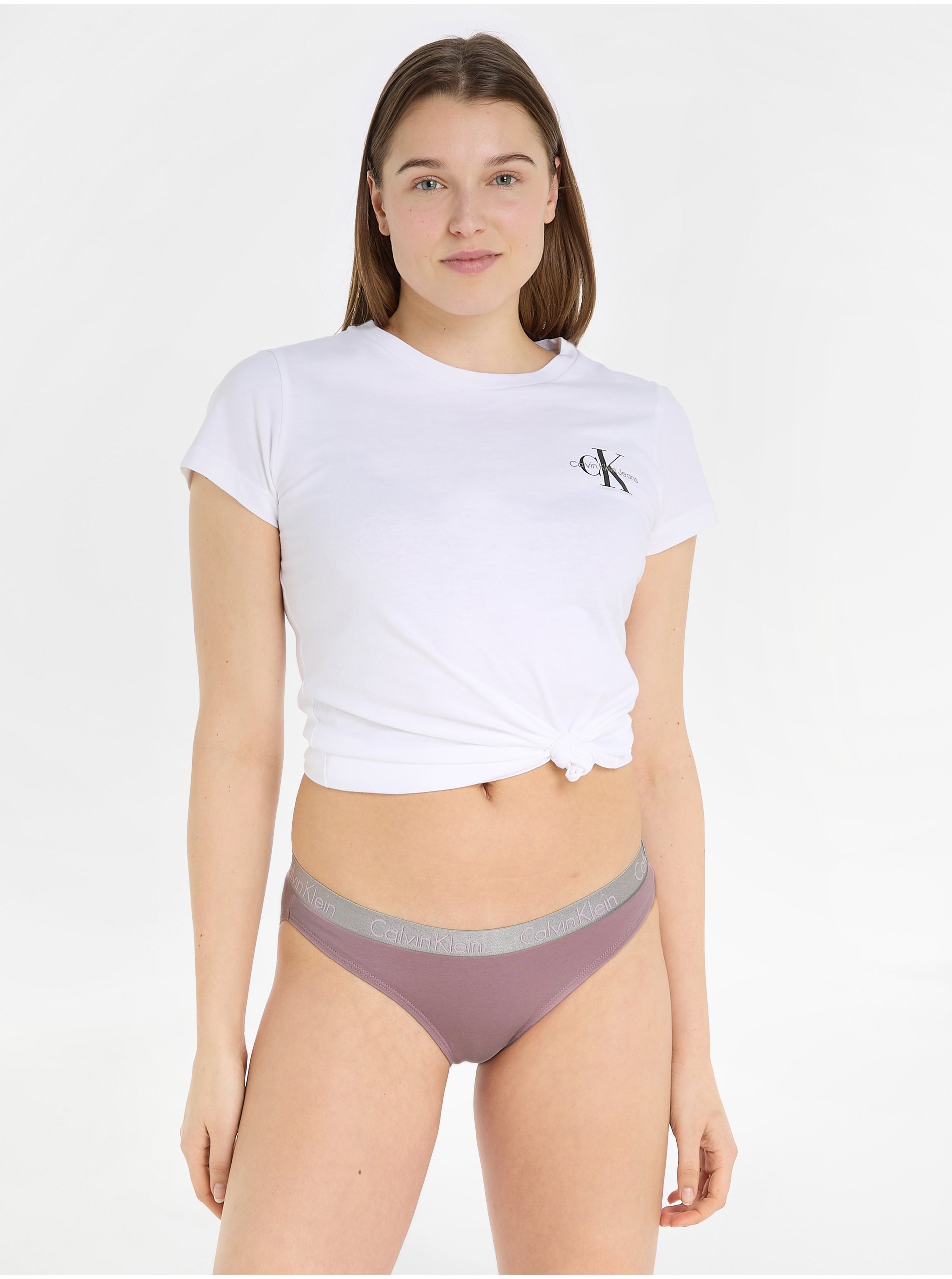 Levně Starorůžové dámské kalhotky Calvin Klein Underwear