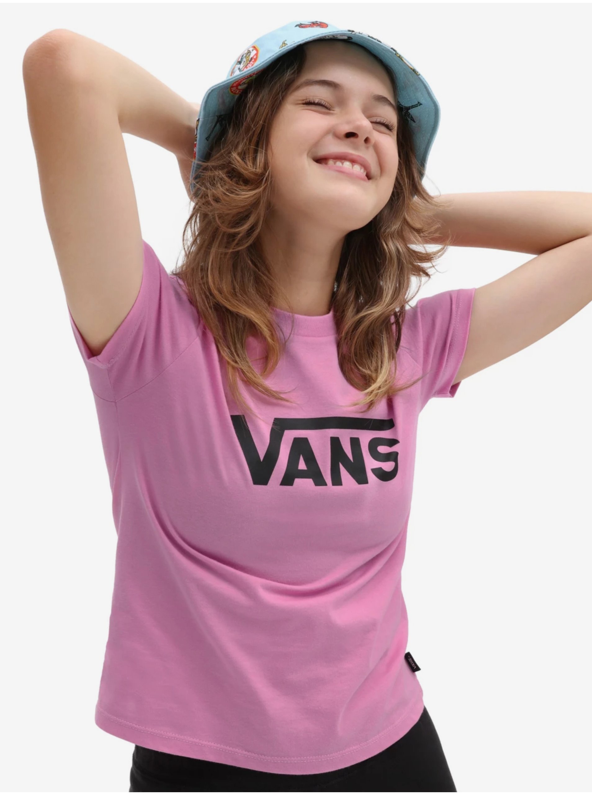 Levně Růžové holčičí tričko VANS Flying Crew Girls