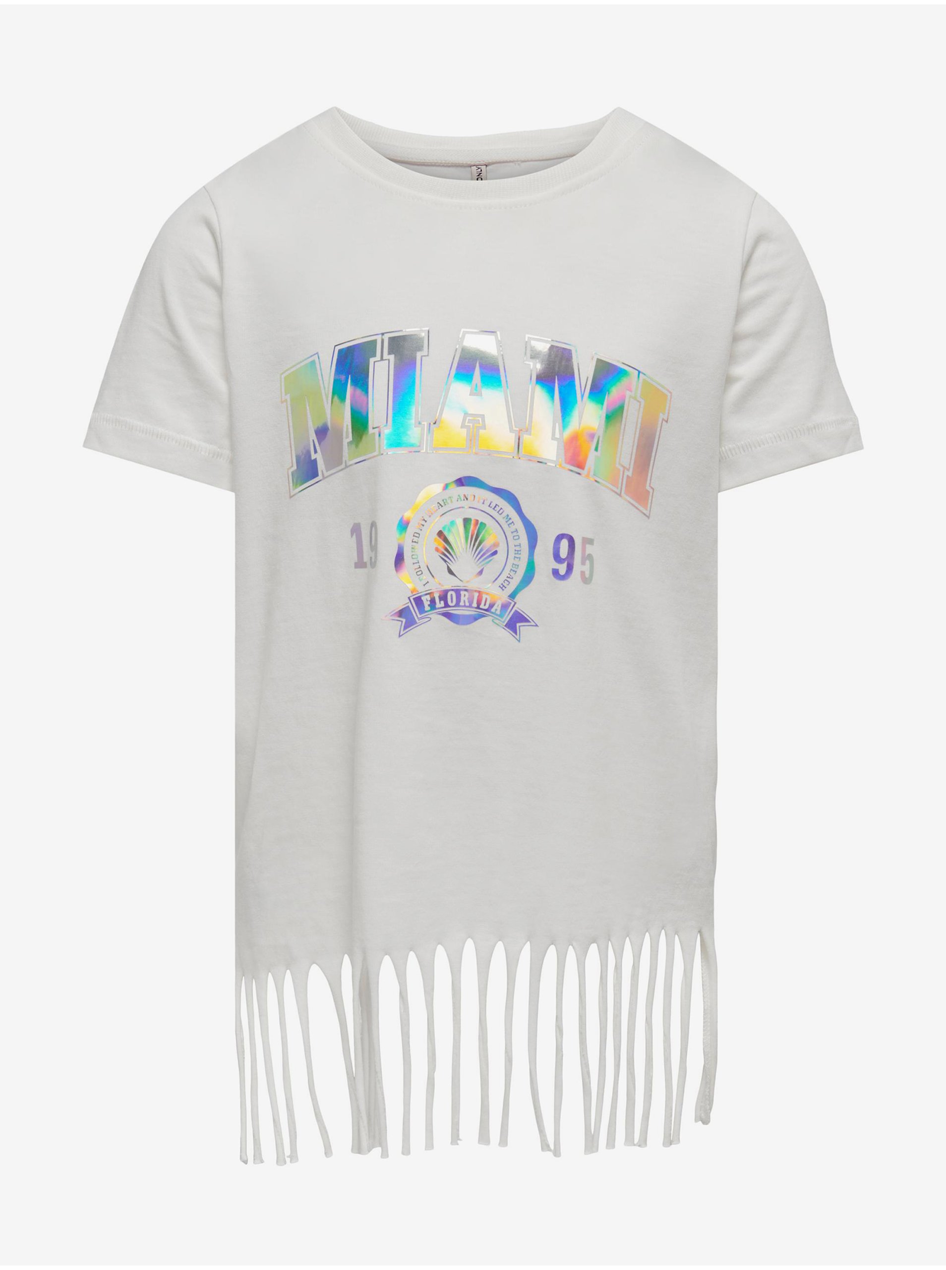 E-shop Biele dievčenské tričko ONLY Alison