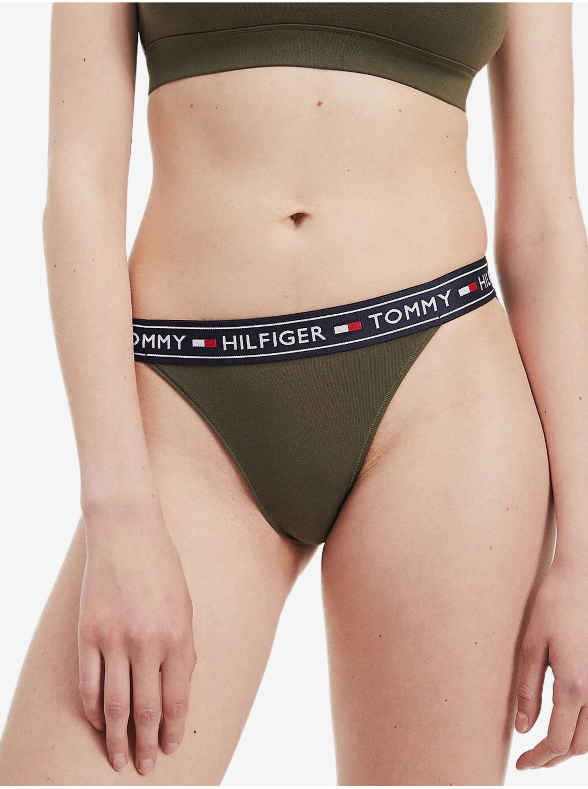 Levně Khaki kalhotky Tommy Hilfiger Underwear