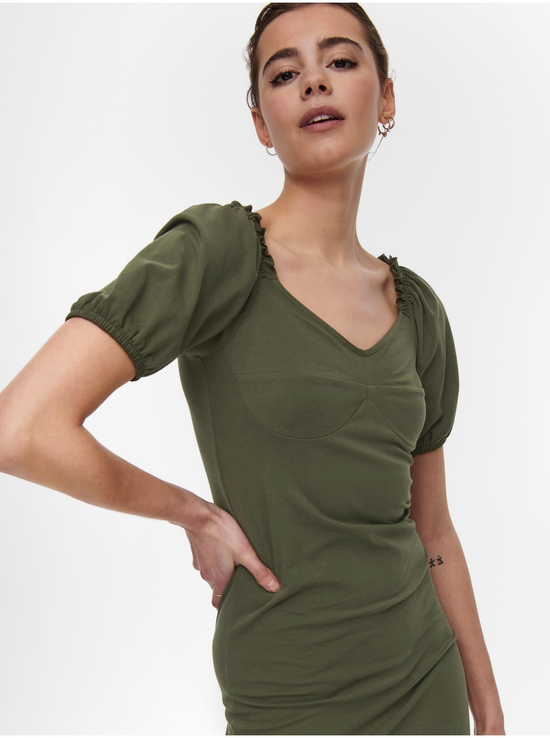 E-shop Zelené púzdrové šaty ONLY Niff