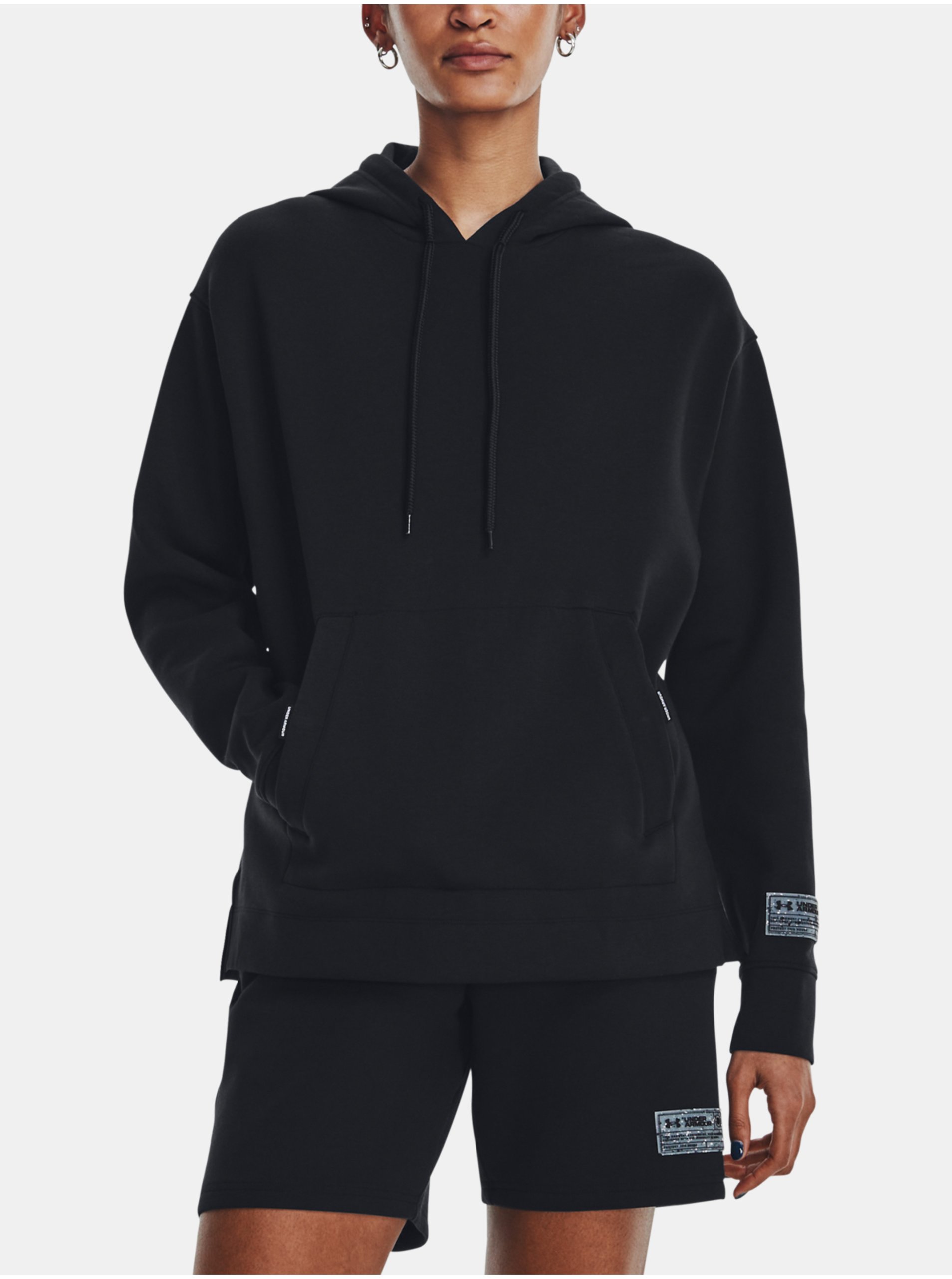 E-shop Černá pánská mikina s kapucí Under Armour UA Summit Knit Hoodie-BLK