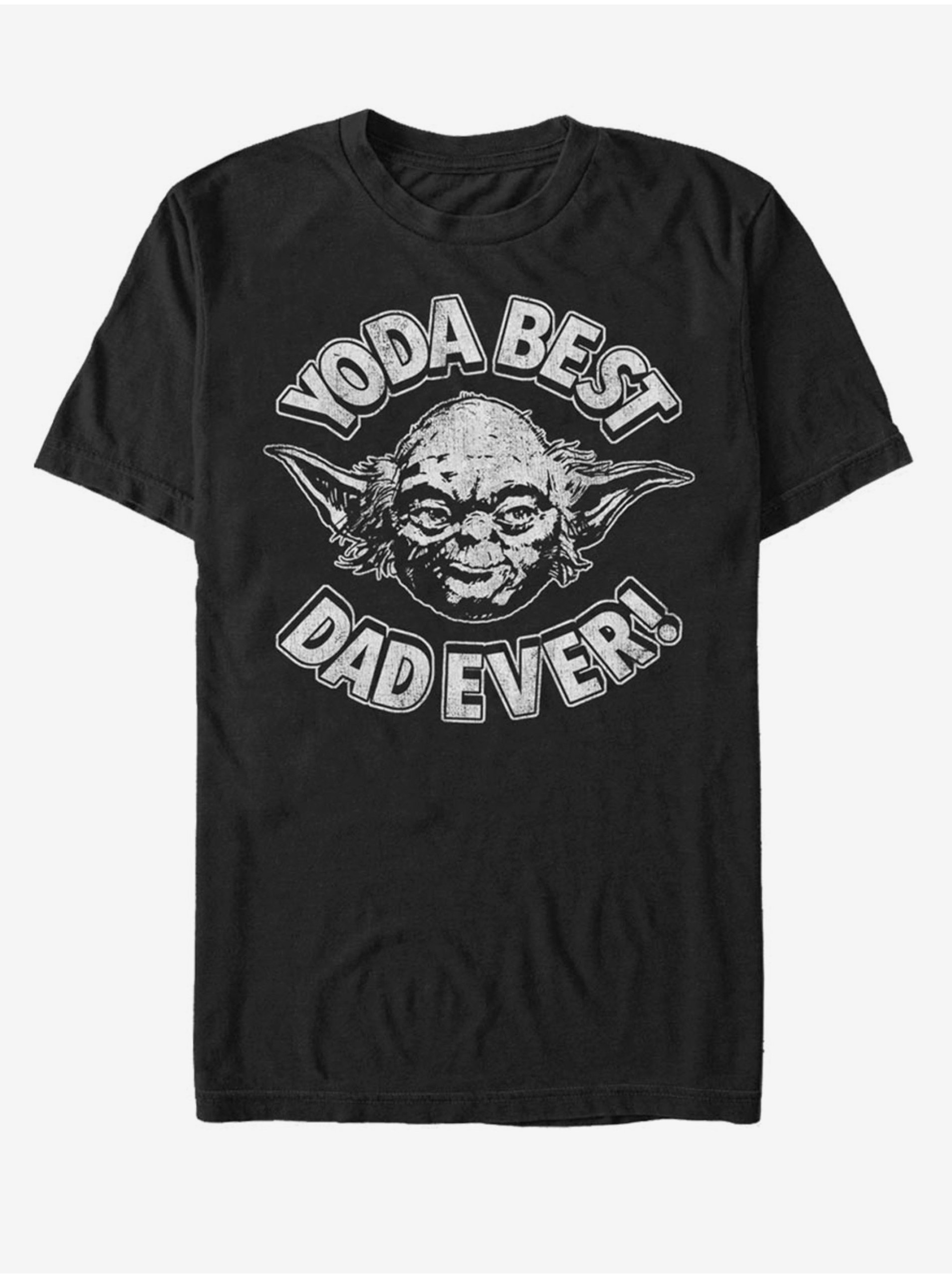 E-shop Černé unisex tričko ZOOT.Fan Star Wars Yoda Best Dad