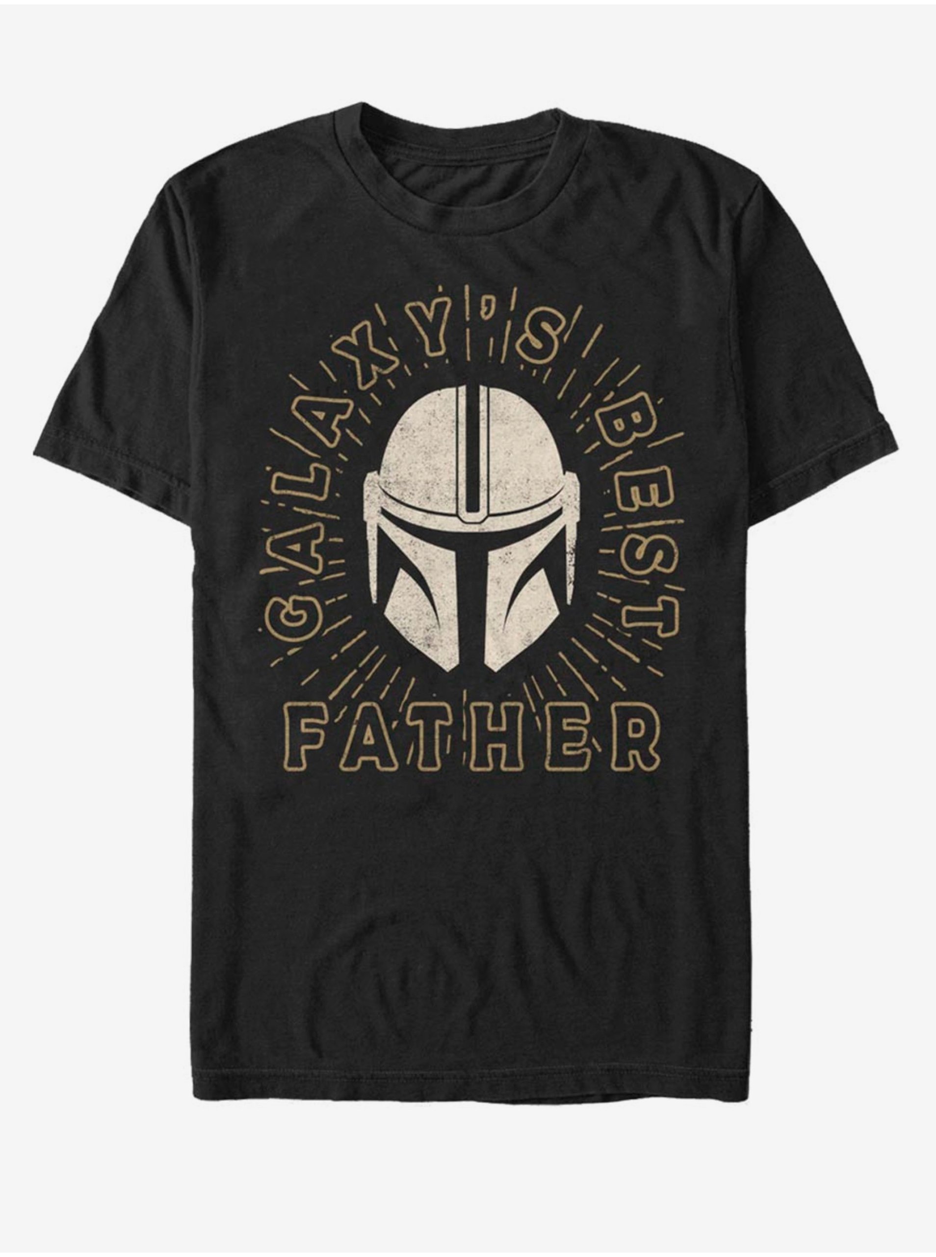 Levně Černé unisex tričko ZOOT.Fan Star Wars Mando Dad Helmet