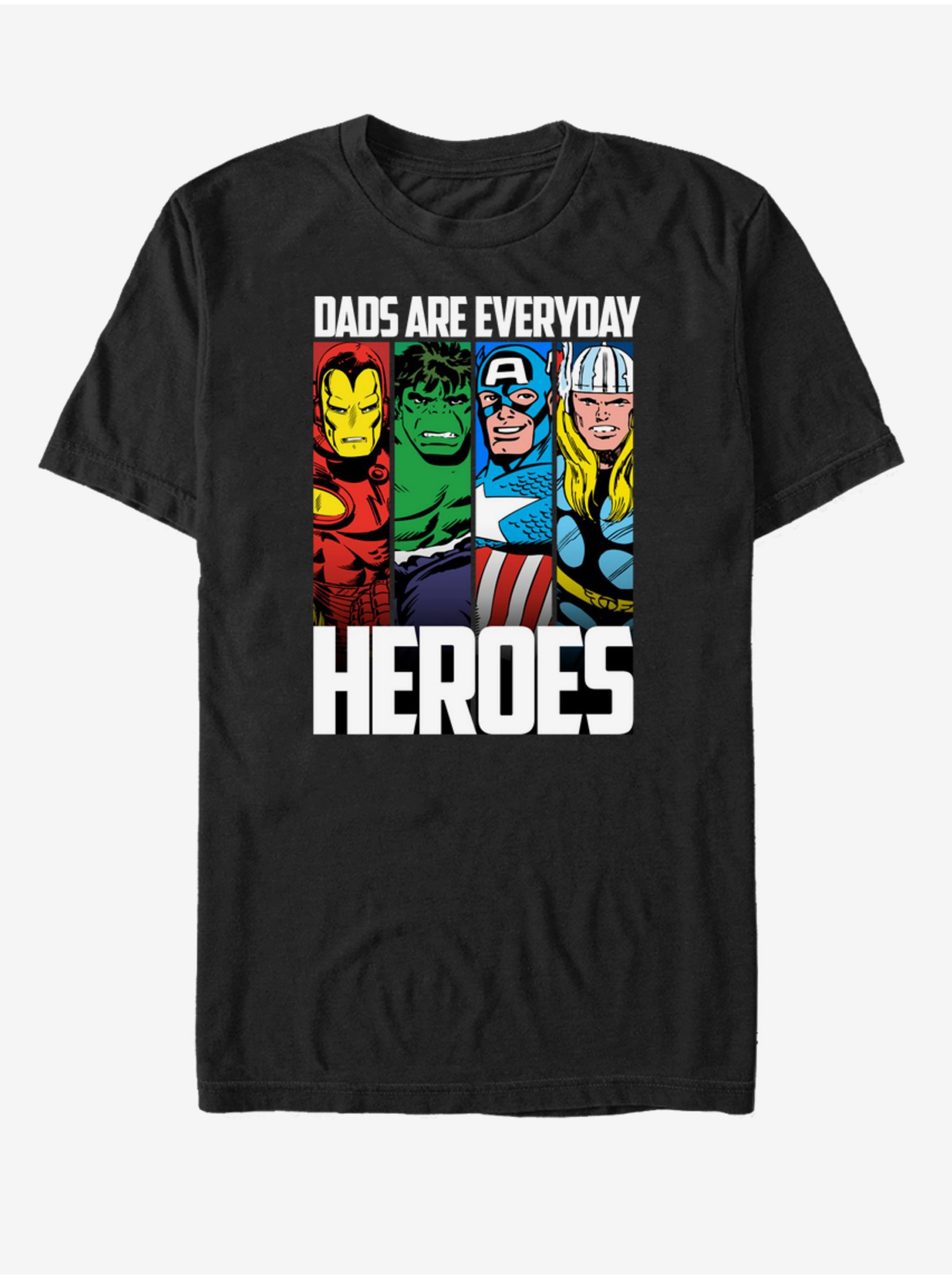 Levně Černé unisex tričko ZOOT.Fan Marvel Everyday Hero Dad