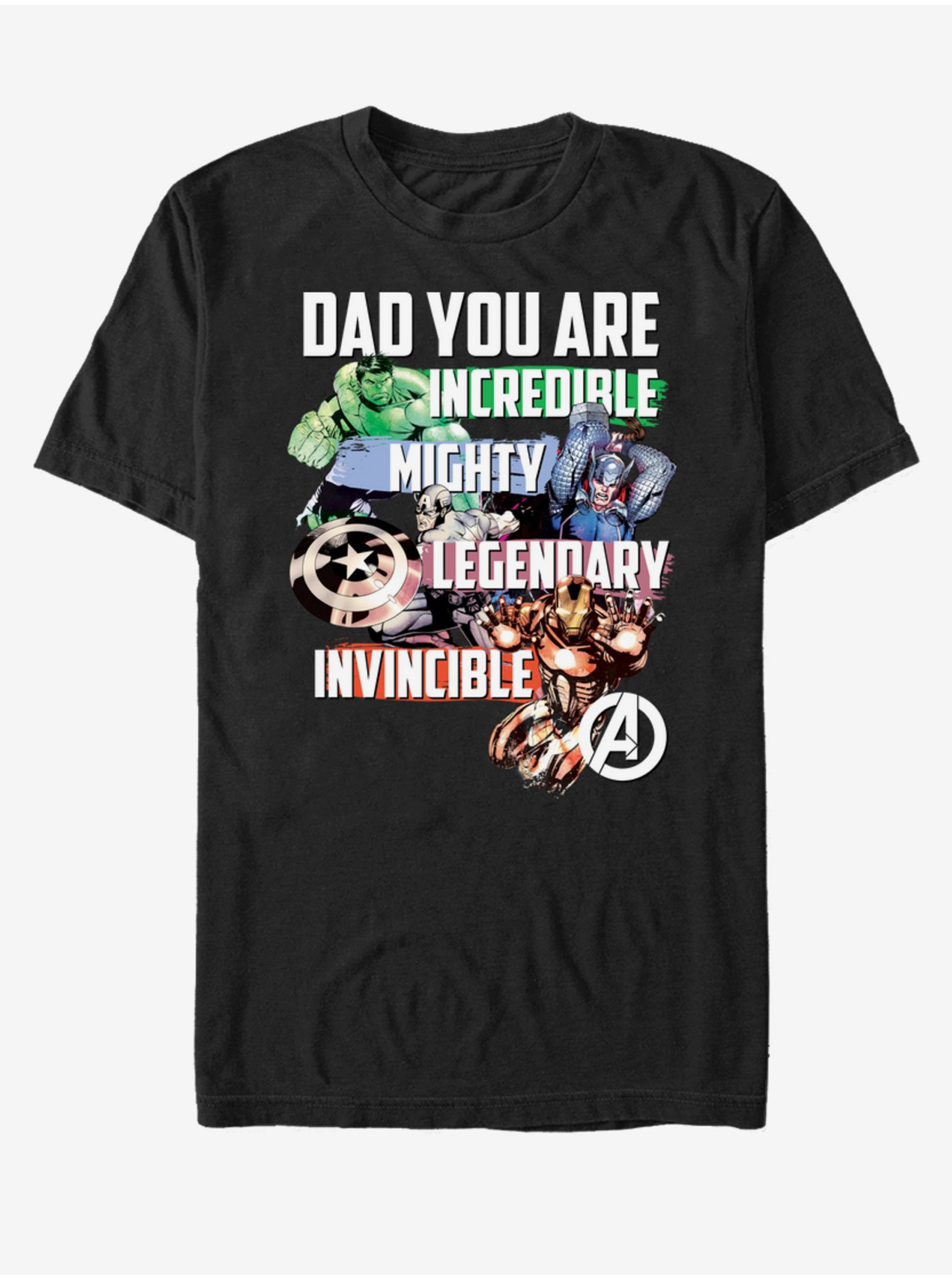 Levně Černé unisex tričko ZOOT.Fan Marvel Avenger Dad