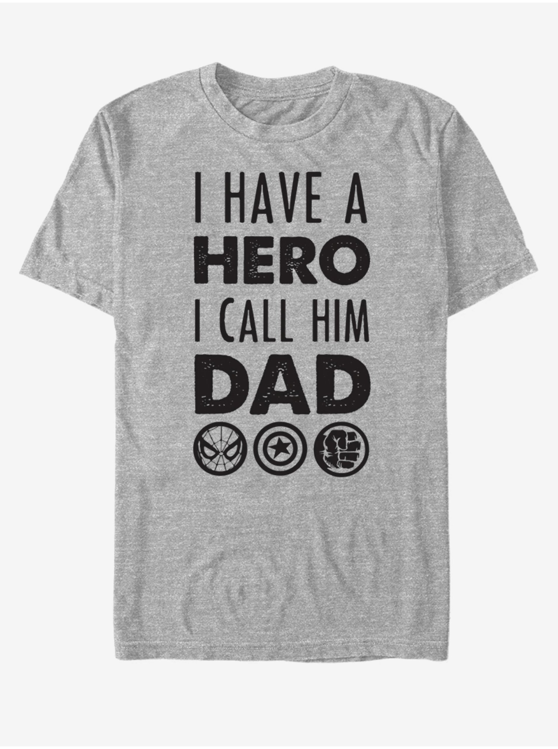 Levně Šedé unisex tričko ZOOT.Fan Marvel Hero Dad