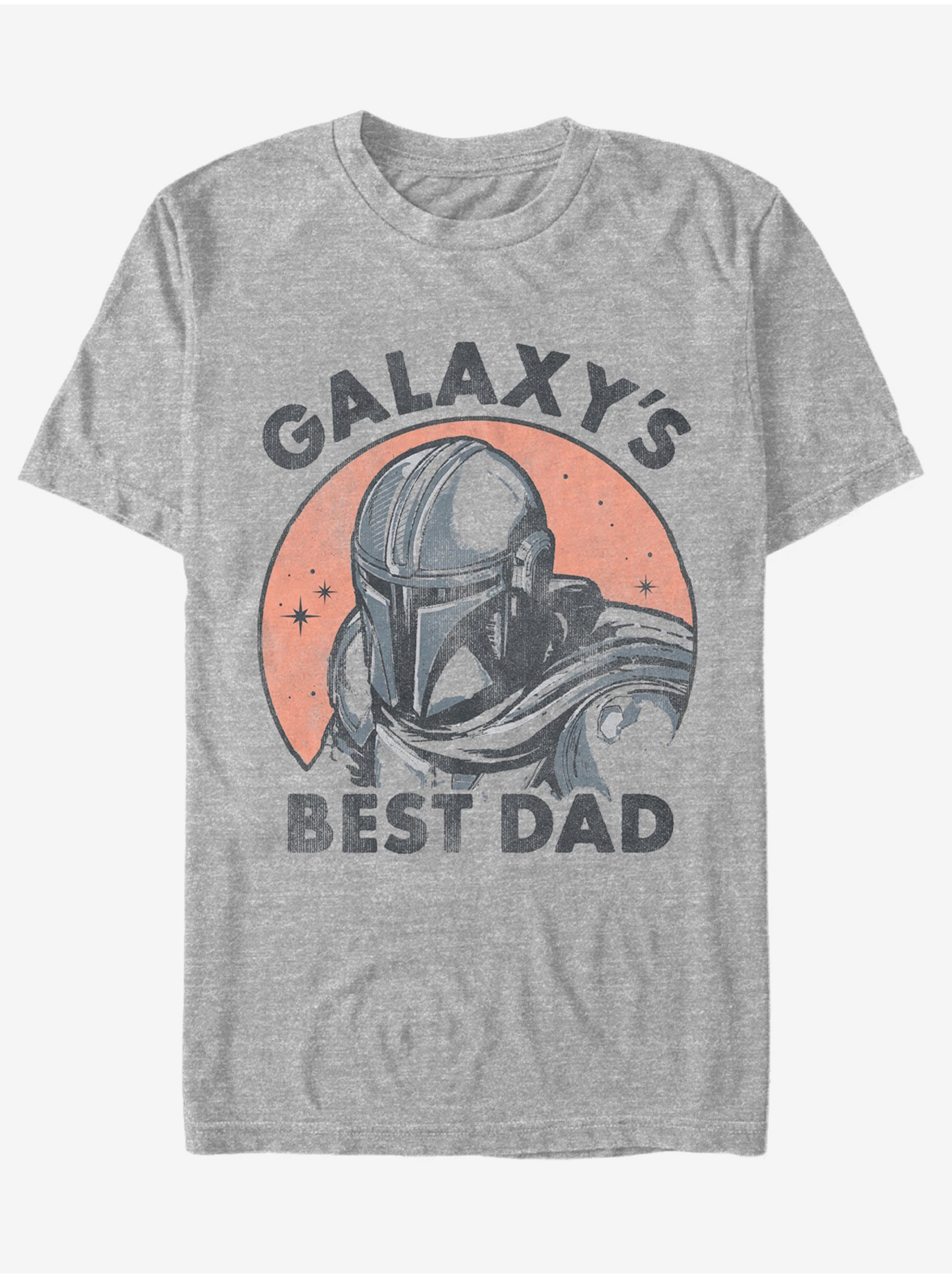 Levně Šedé unisex tričko ZOOT.Fan Star Wars Galaxy Mando