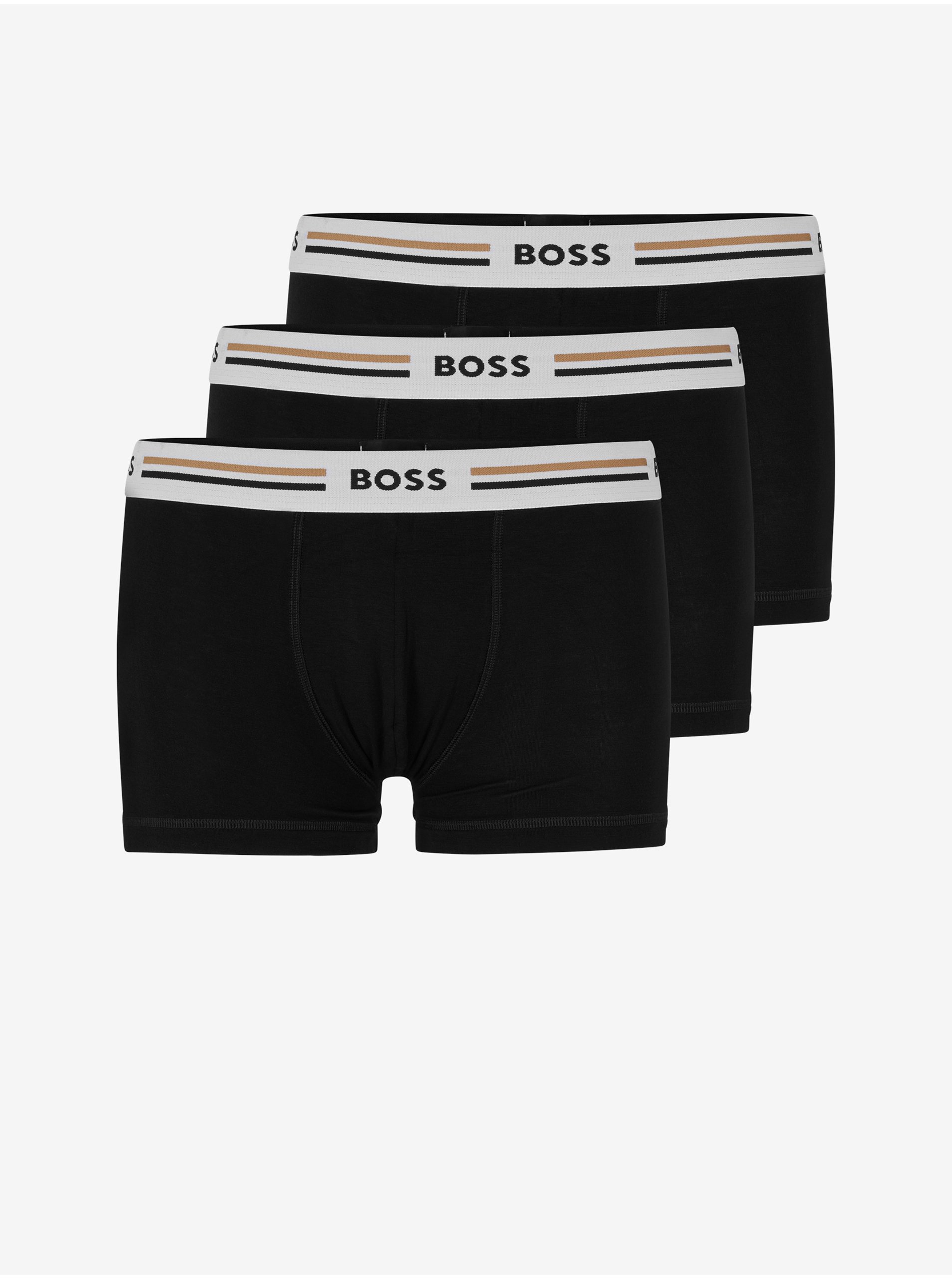 Lacno Súprava troch pánskych boxeriek v čiernej farbe Hugo Boss