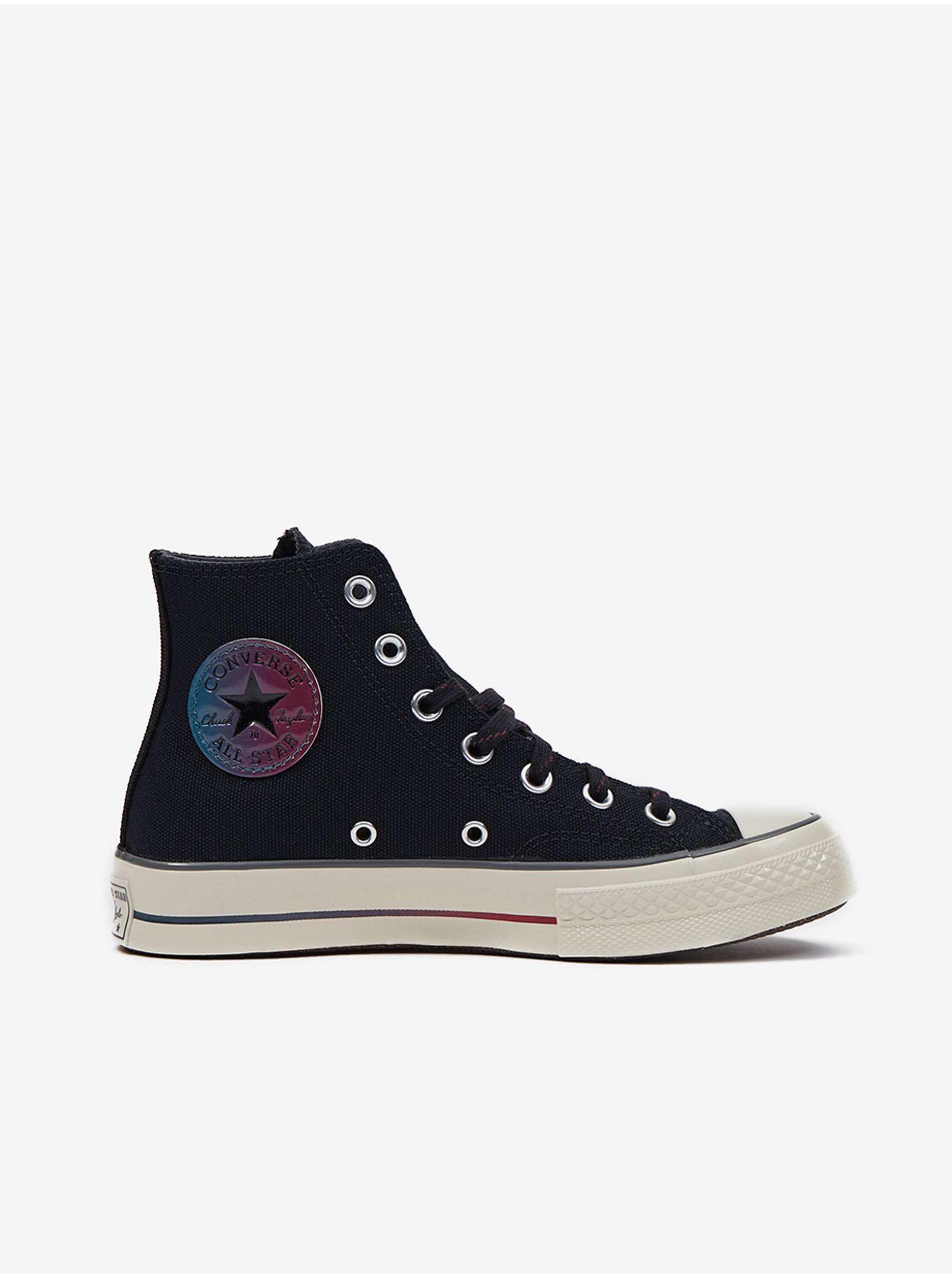 Lacno Čierne dámske členkové tenisky Converse Chuck 70 Color Fade