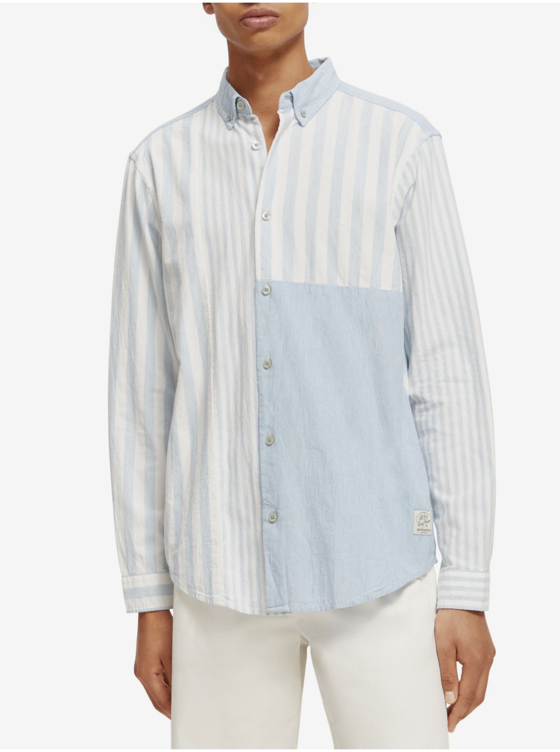 E-shop Modro-biela pánska pruhovaná košeľa Scotch & Soda