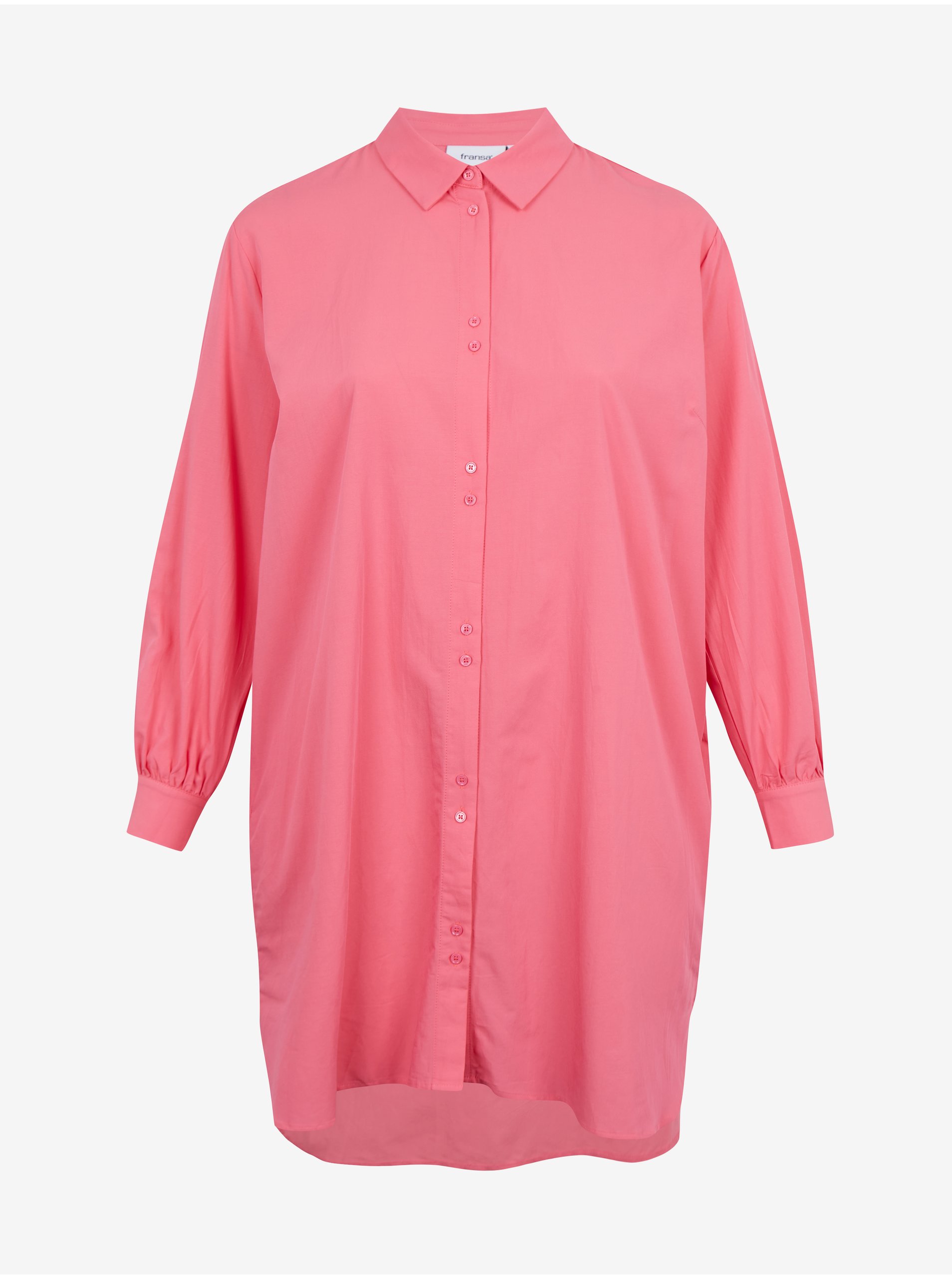 Levně Růžová dámská dlouhá košile Fransa