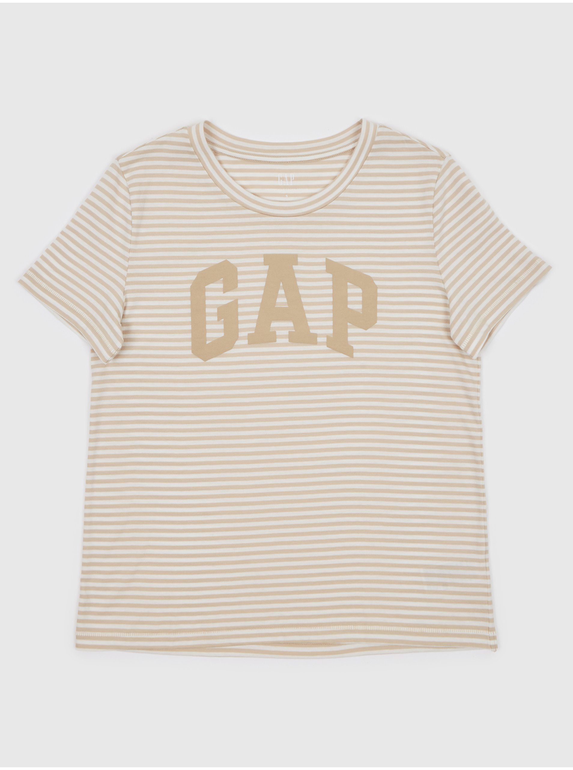 E-shop Béžové dámske pruhované tričko Gap