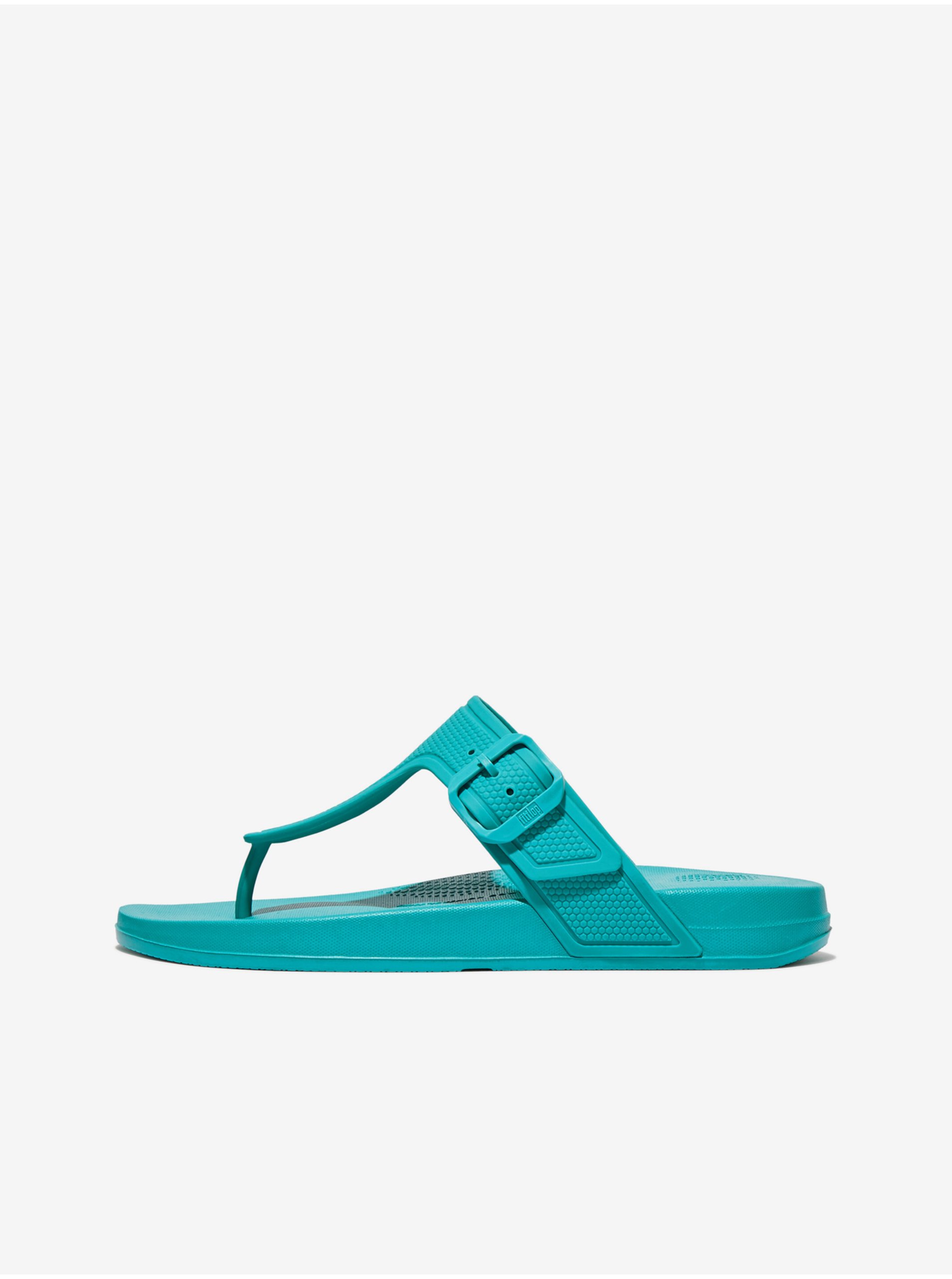 Lacno Tyrkysové dámske žabky FitFlop iQuishion