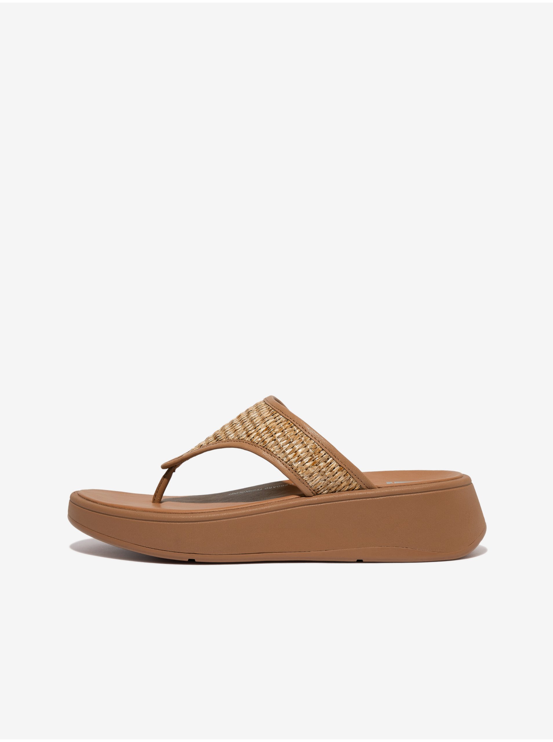 Lacno Hnedé dámske žabky na platforme FitFlop F-mode