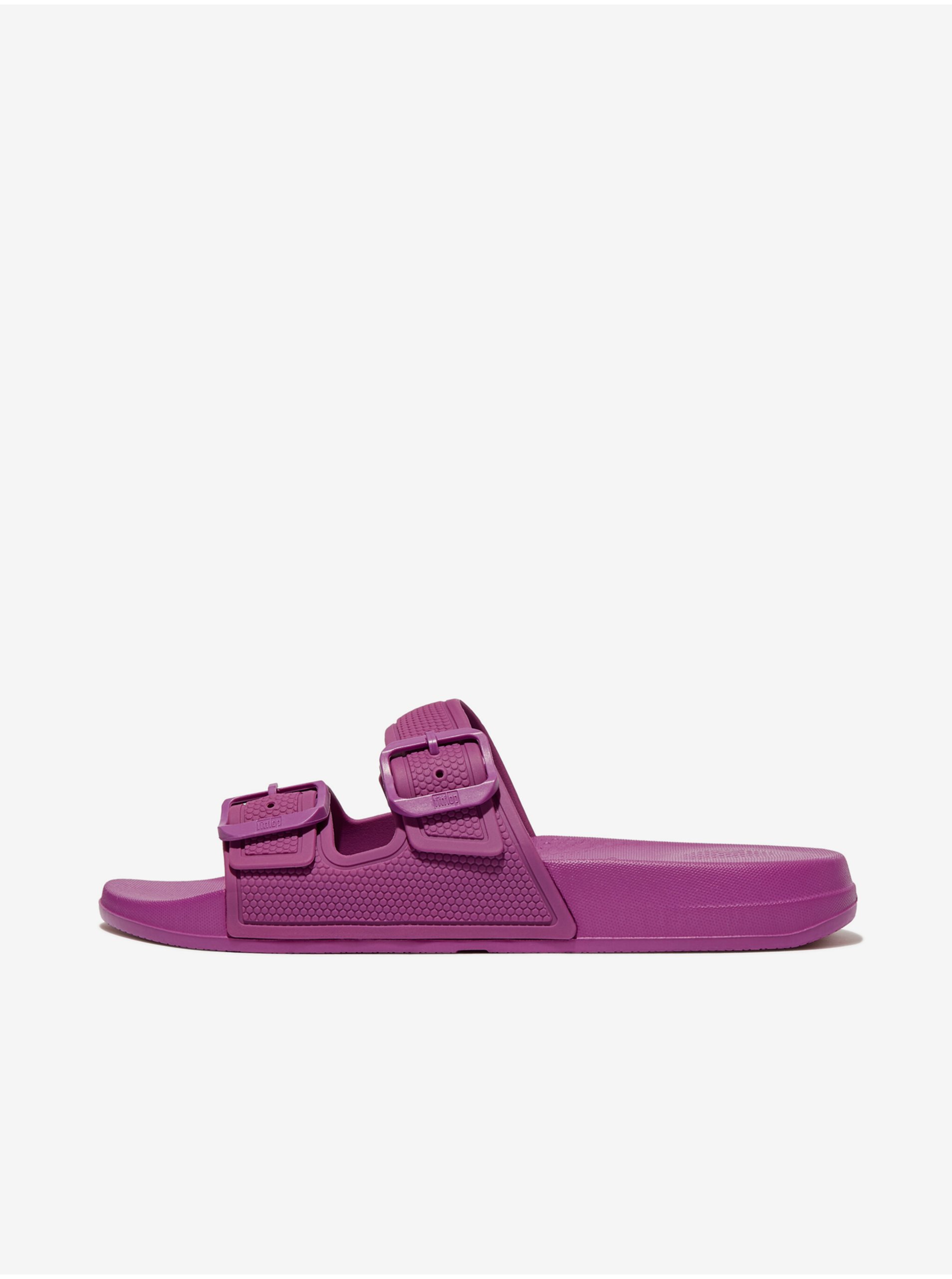 Lacno Fialové dámske šľapky FitFlop iQuishion