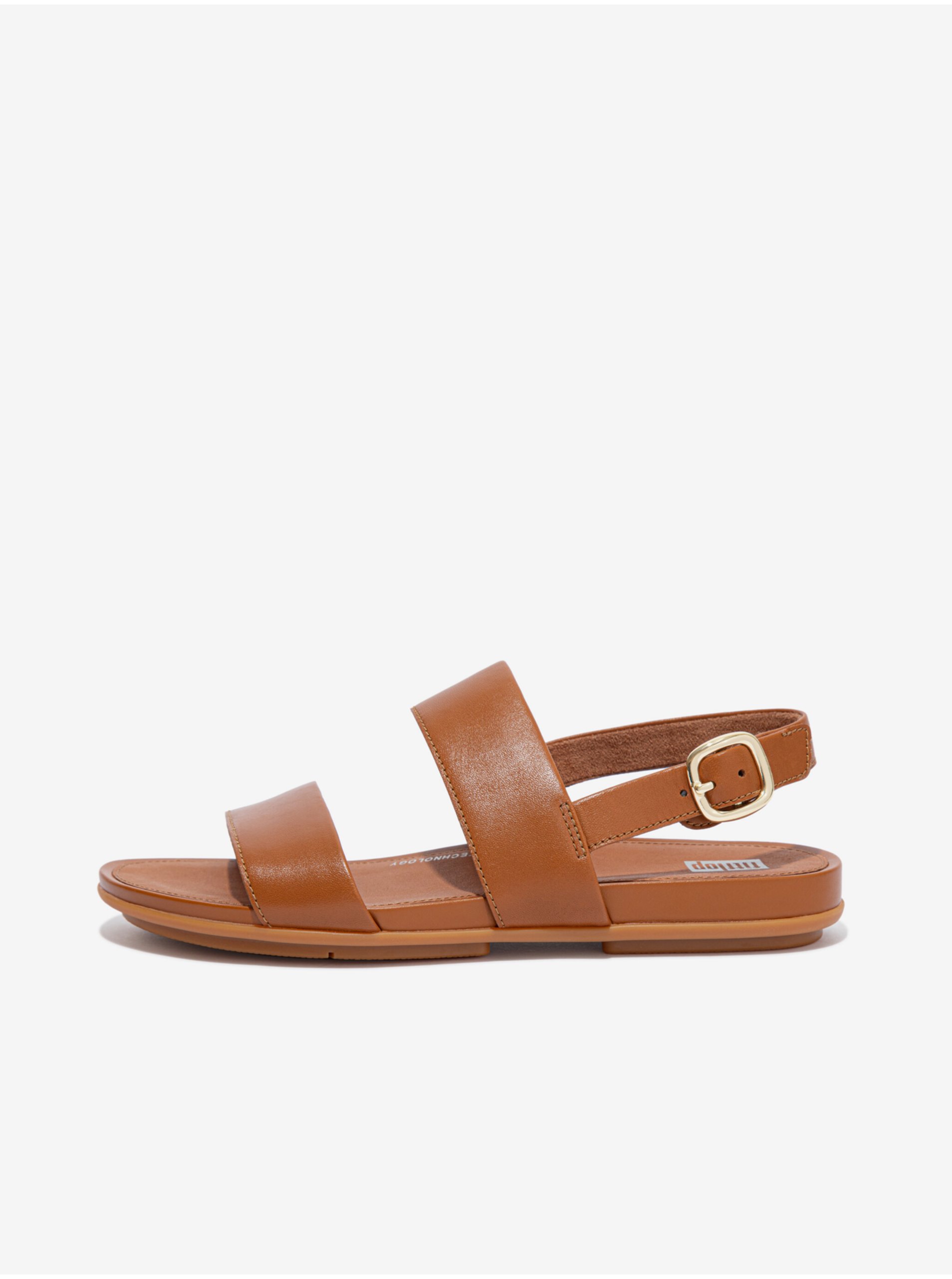 Lacno Hnedé dámske kožené sandále FitFlop Gracie