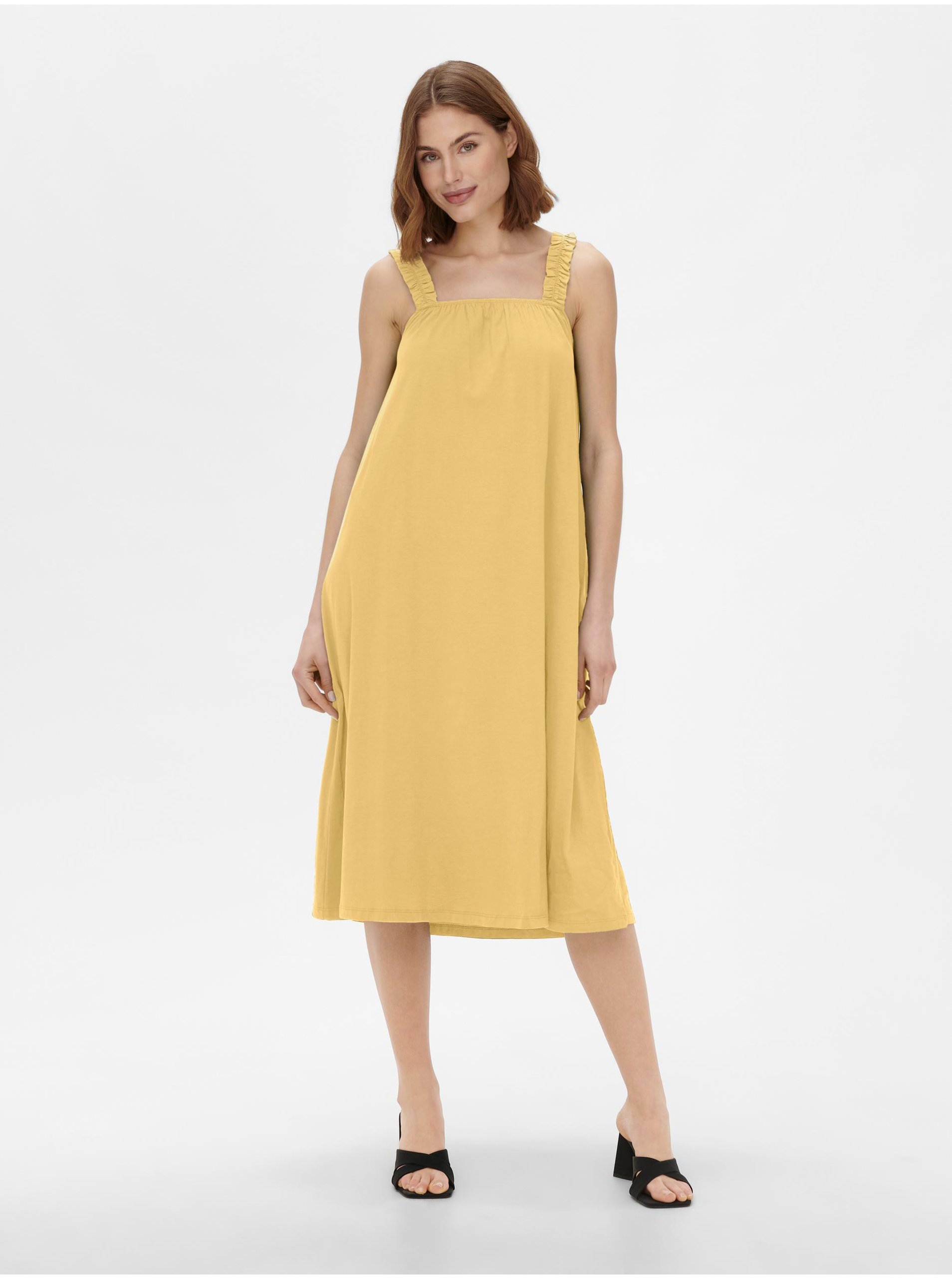 Levně Žluté dámské šaty ONLY May