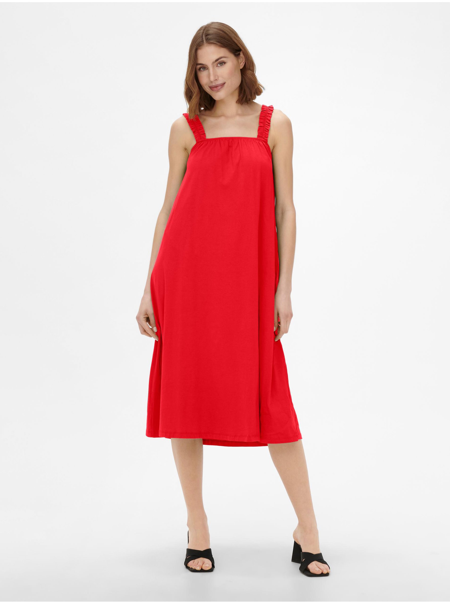 Lacno Červené dámske šaty ONLY May