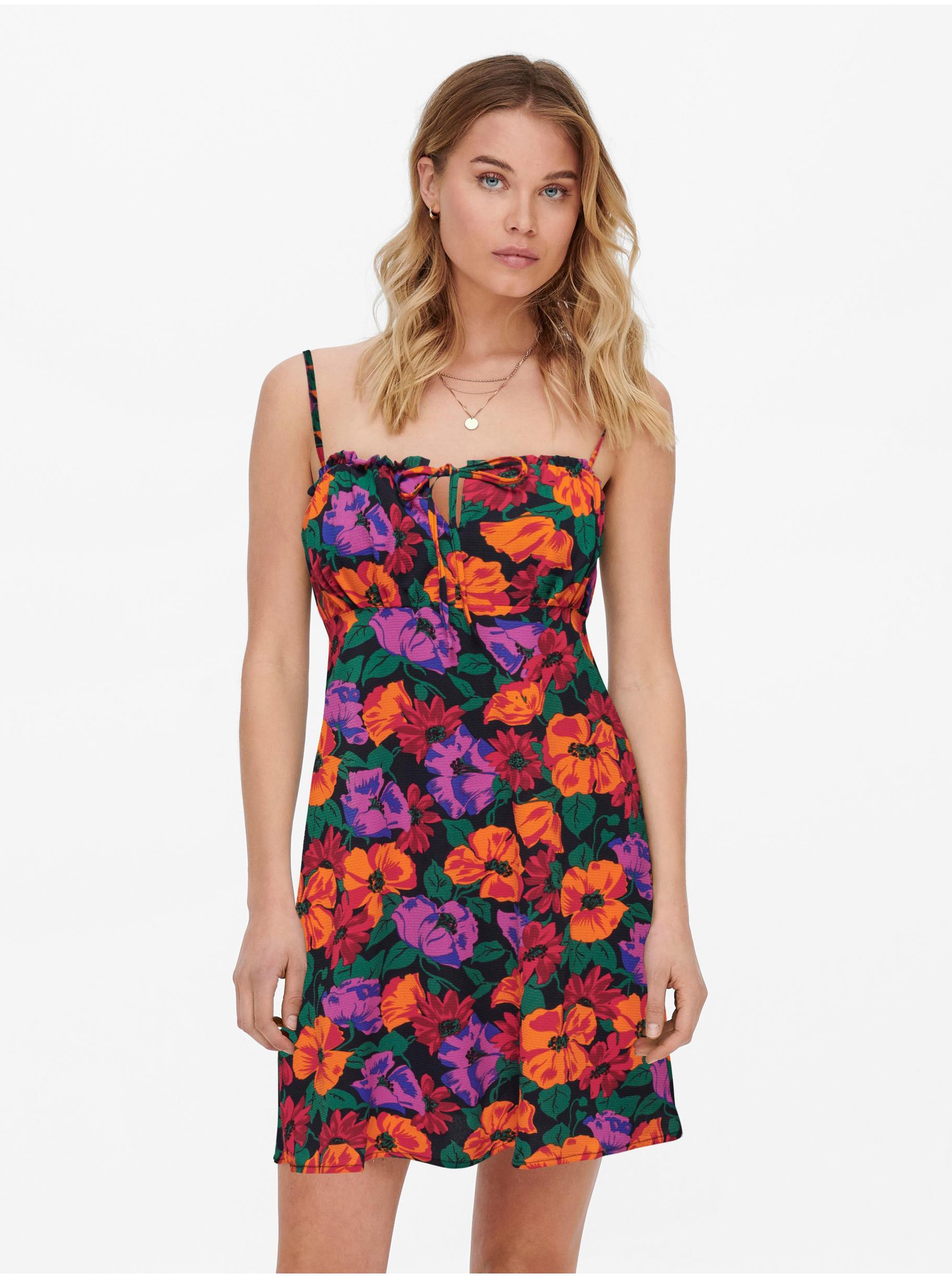E-shop Černé dámské květované šaty ONLY Nova