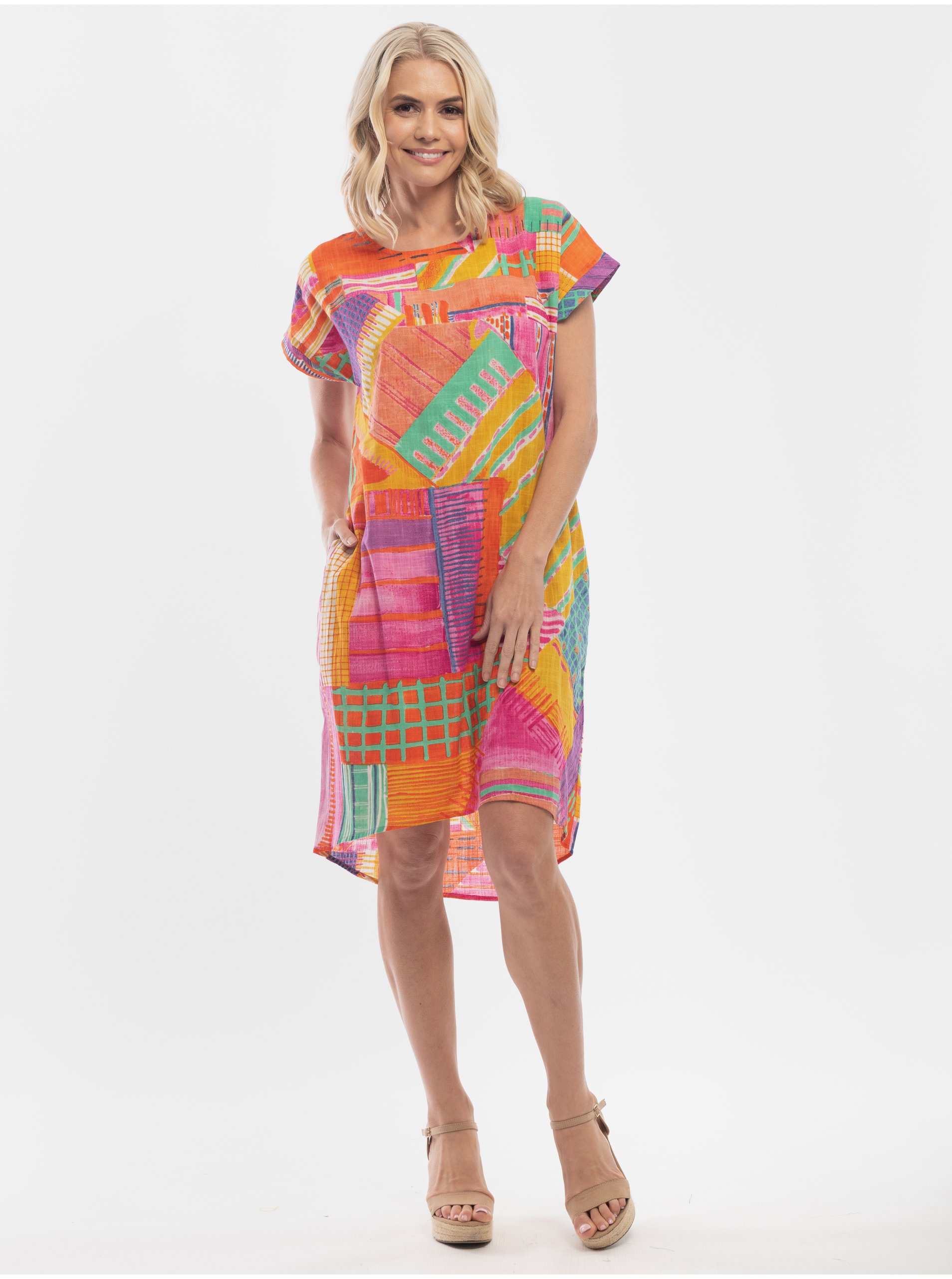 Lacno Letné a plážové šaty pre ženy Orientique - oranžová, ružová, fialová, tyrkysová