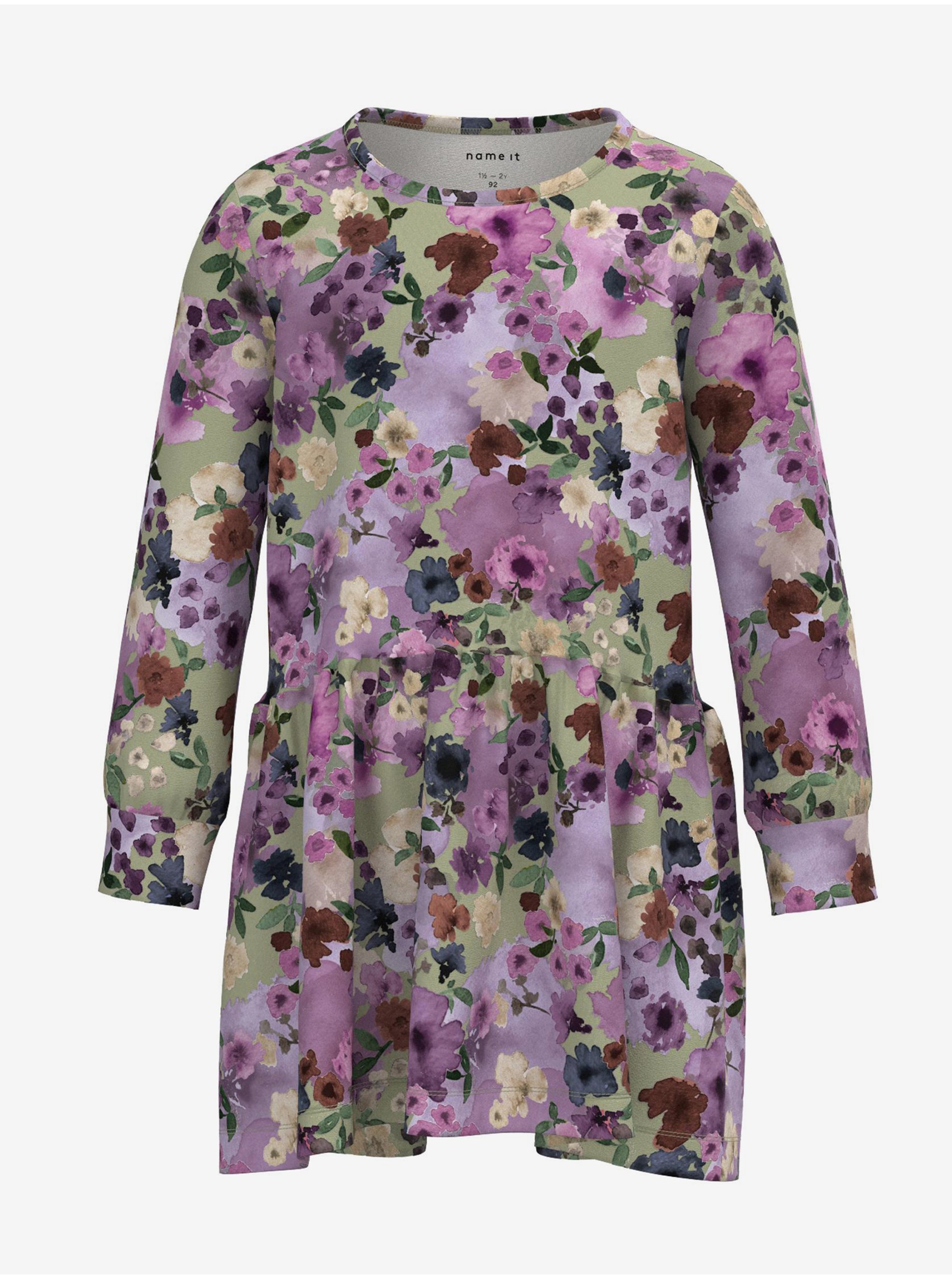 E-shop Fialové dievčenské kvetované šaty name it Kate