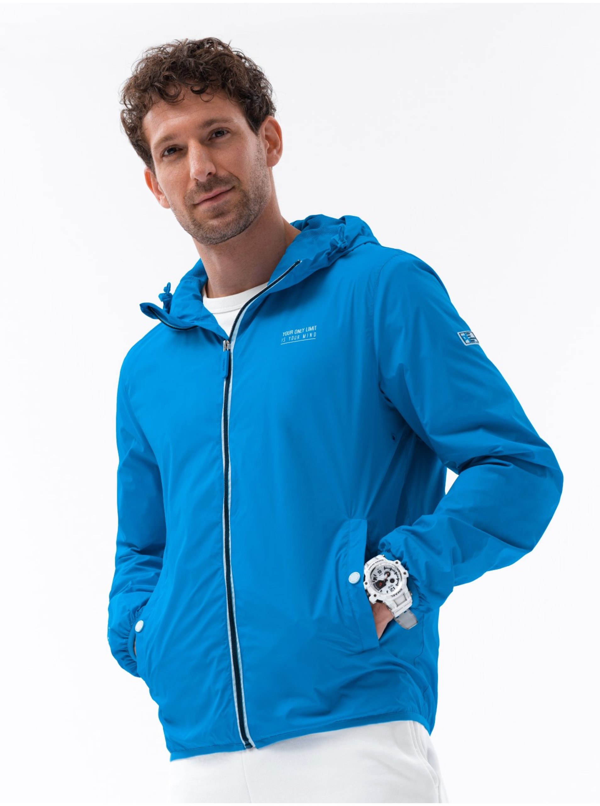 E-shop Modrá pánska bunda Ombre Clothing