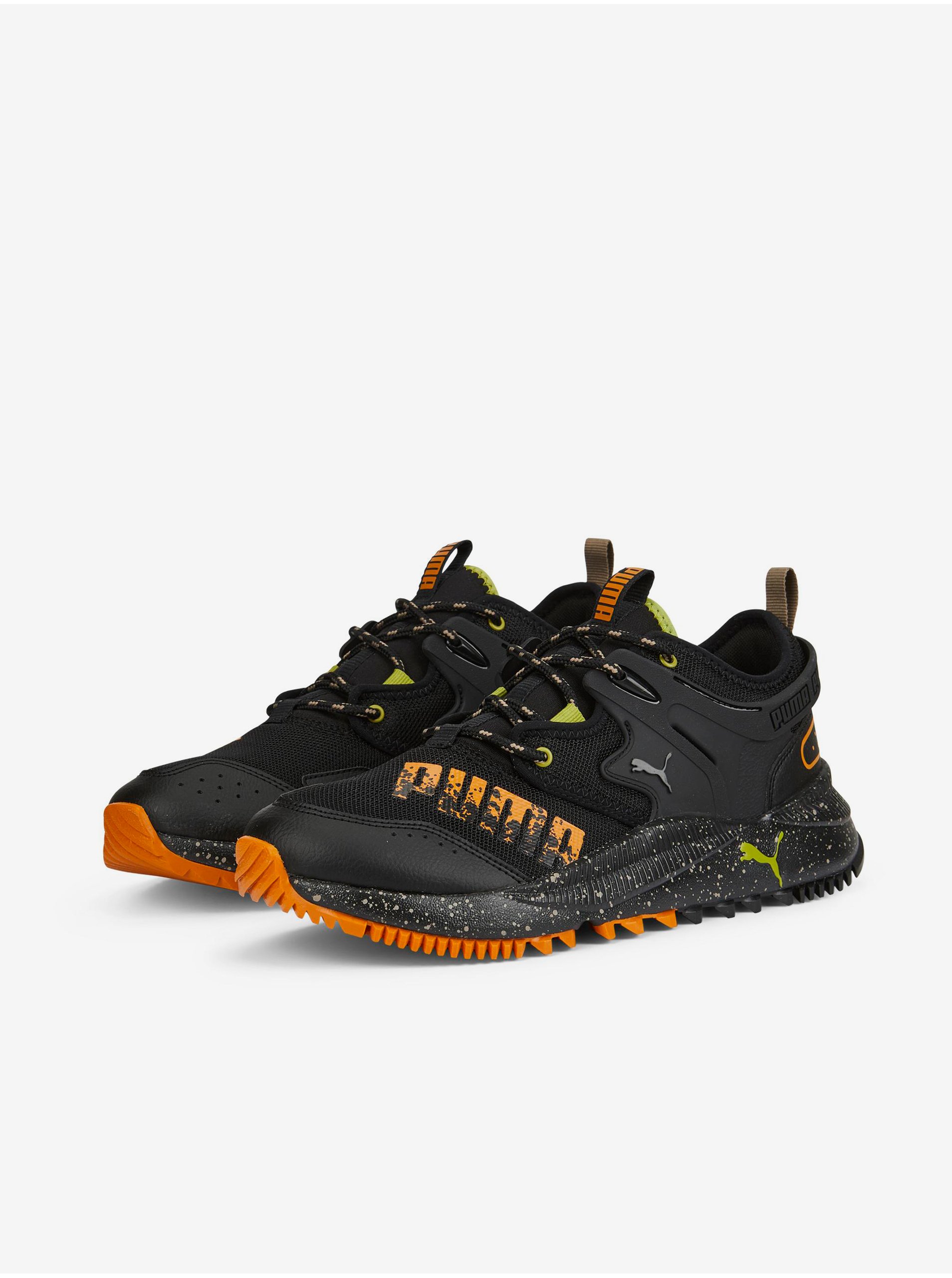 Lacno Topánky pre mužov Puma - čierna, oranžová, svetlozelená