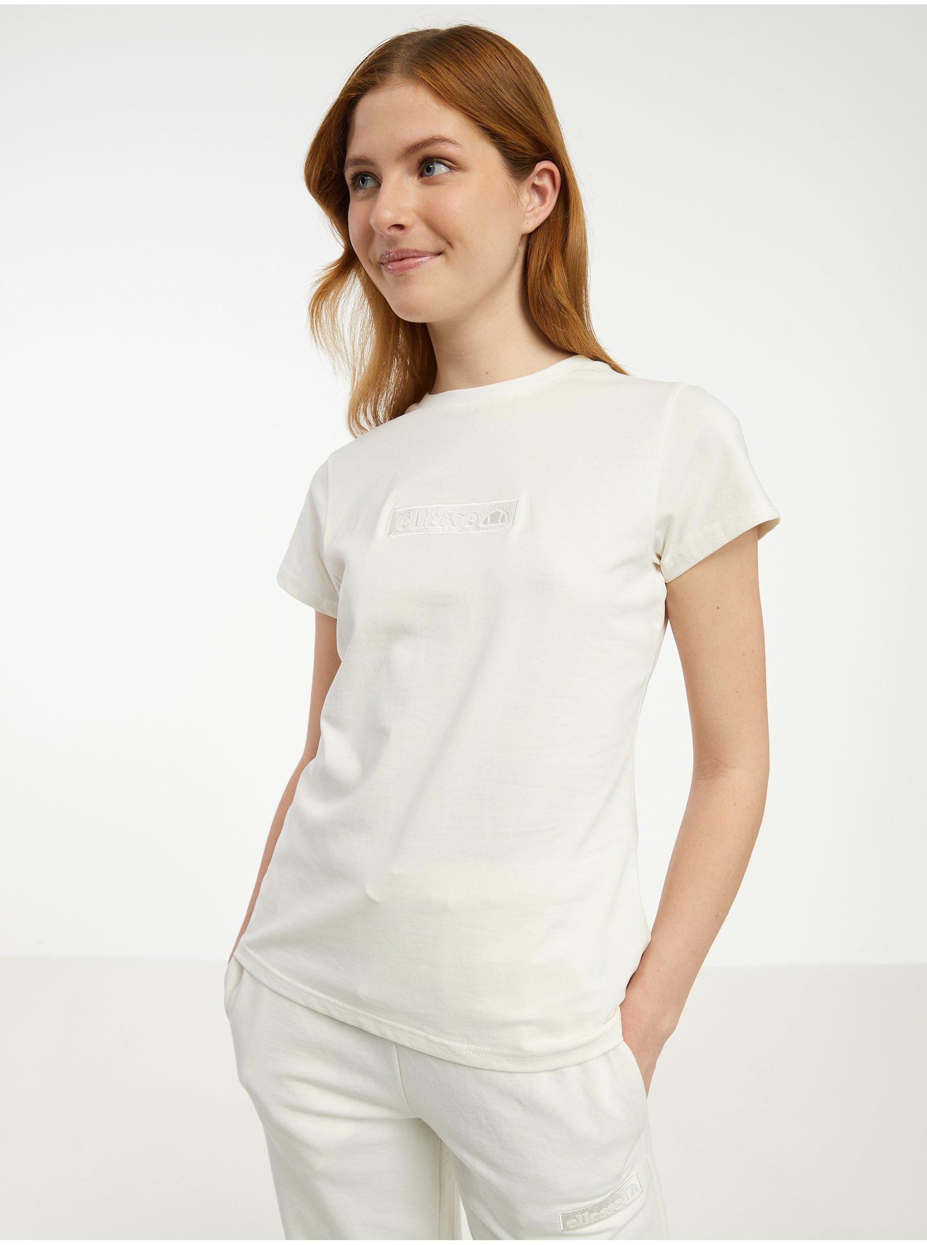 Levně Bílé dámské tričko Ellesse