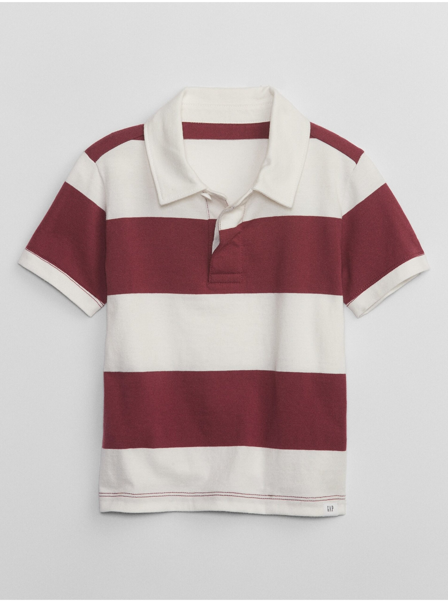 E-shop Bielo-vínové chlapčenské pruhované polo tričko GAP