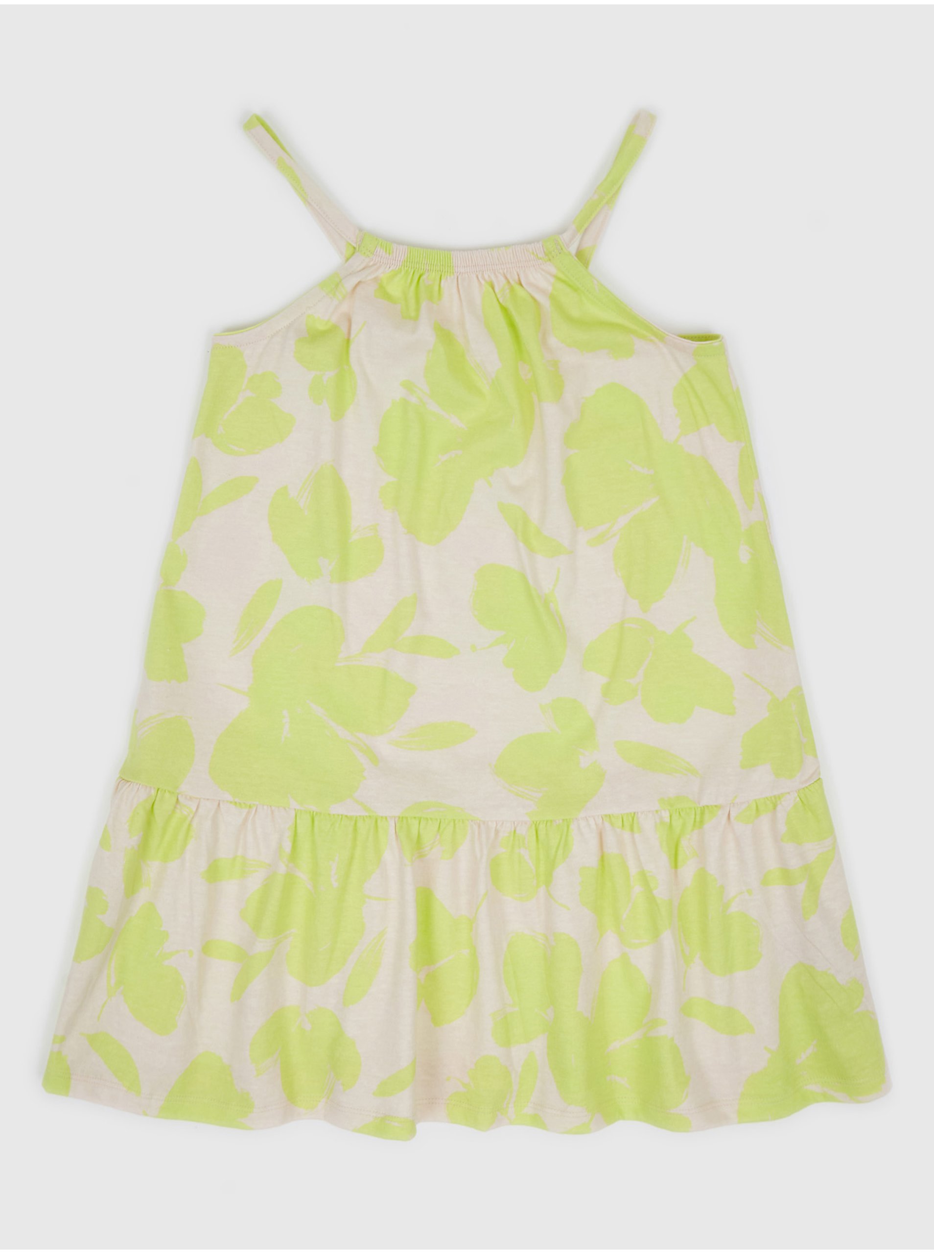 E-shop Krémové holčičí vzorované šaty na ramínka GAP