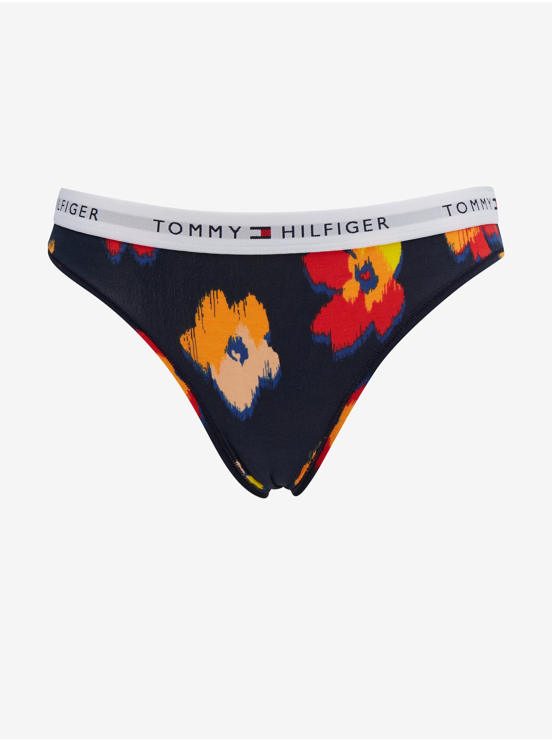 E-shop Tmavě modré dámské květované kalhotky Tommy Hilfiger Underwear