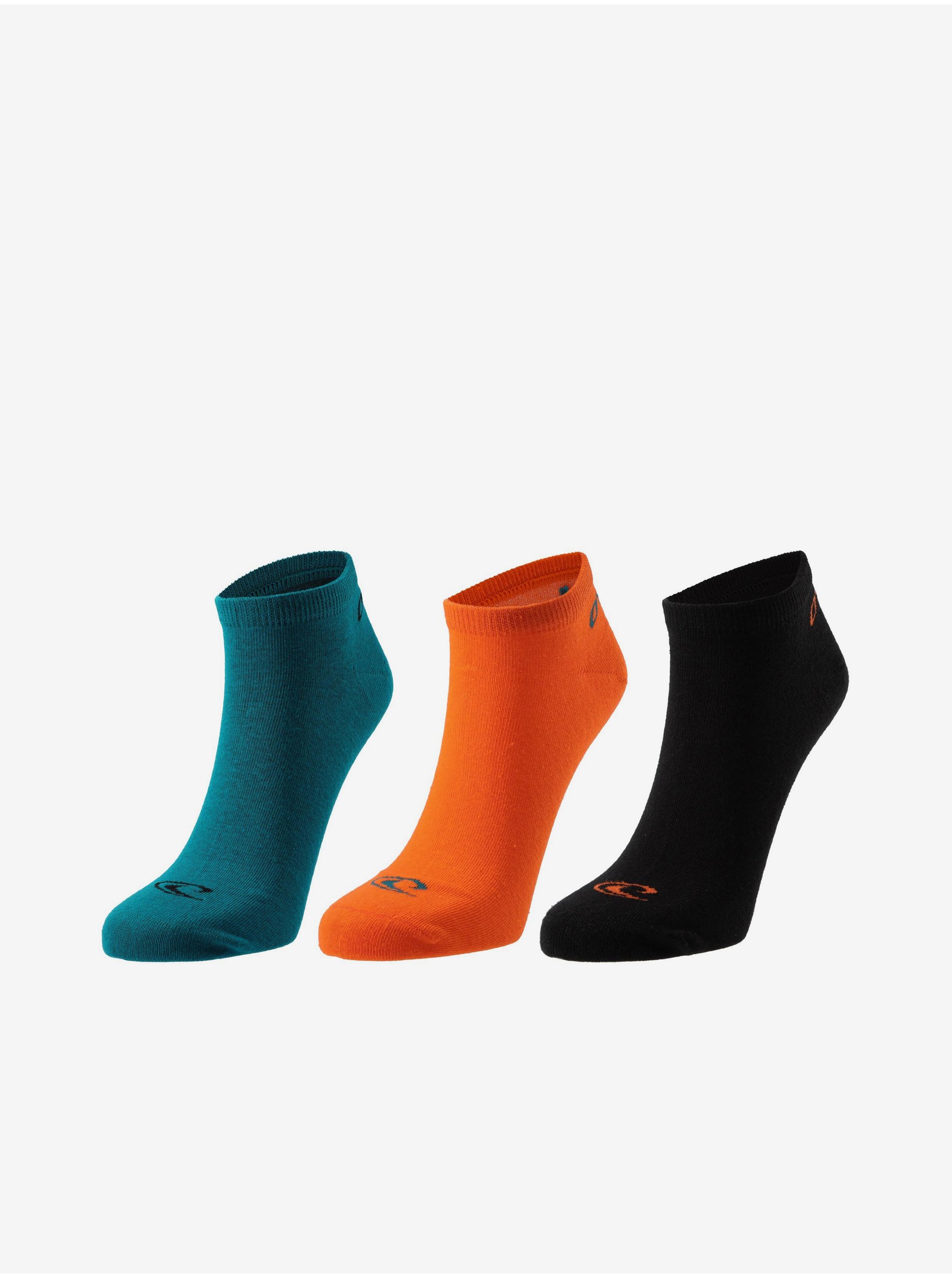 E-shop Sada tří párů unisex ponožek v oranžové, petrolejové a černé barvě O'Neill QUARTER ONEILL 3 PACK
