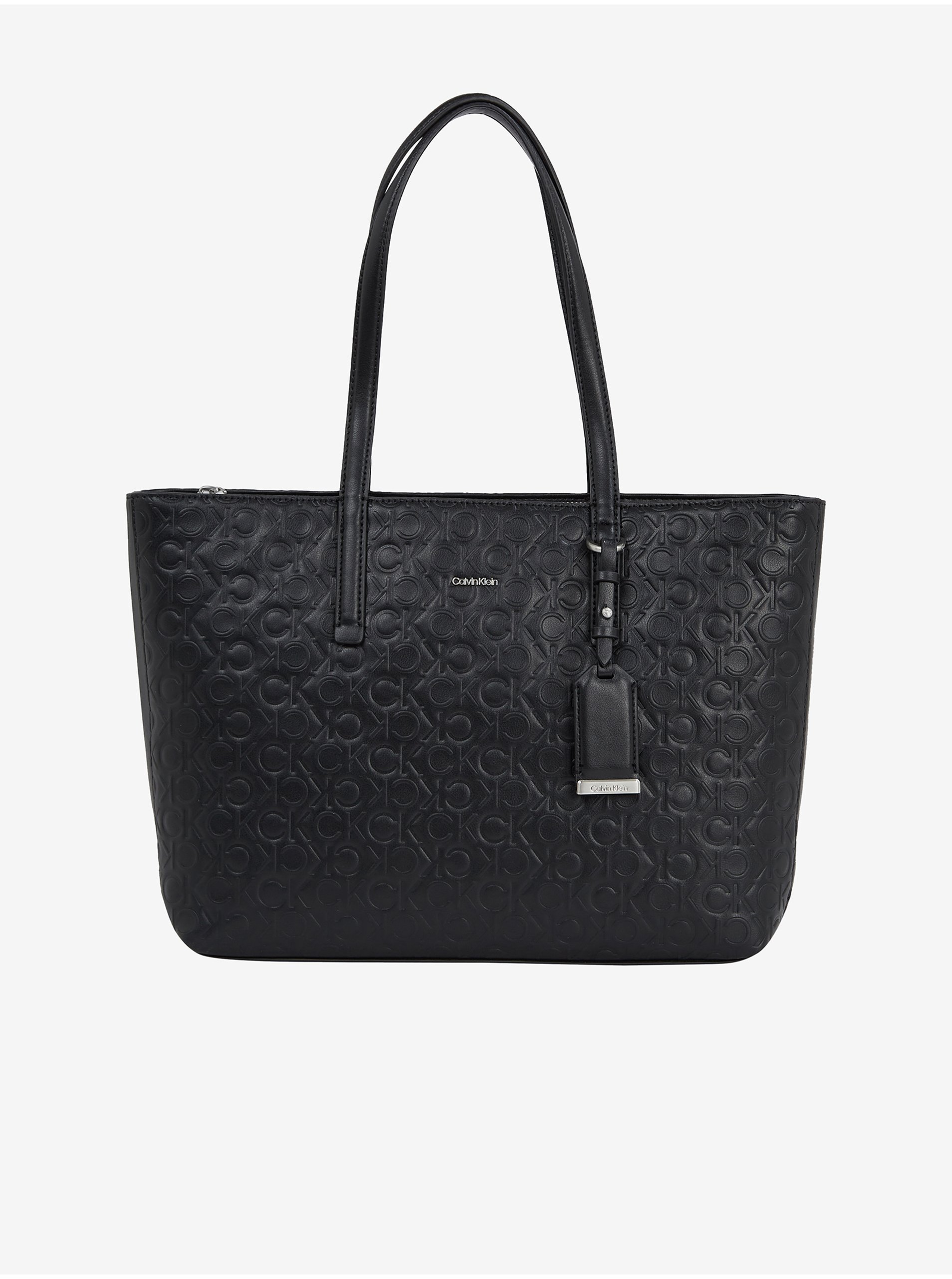 Lacno Čierna dámska vzorovaná kabelka Calvin Klein