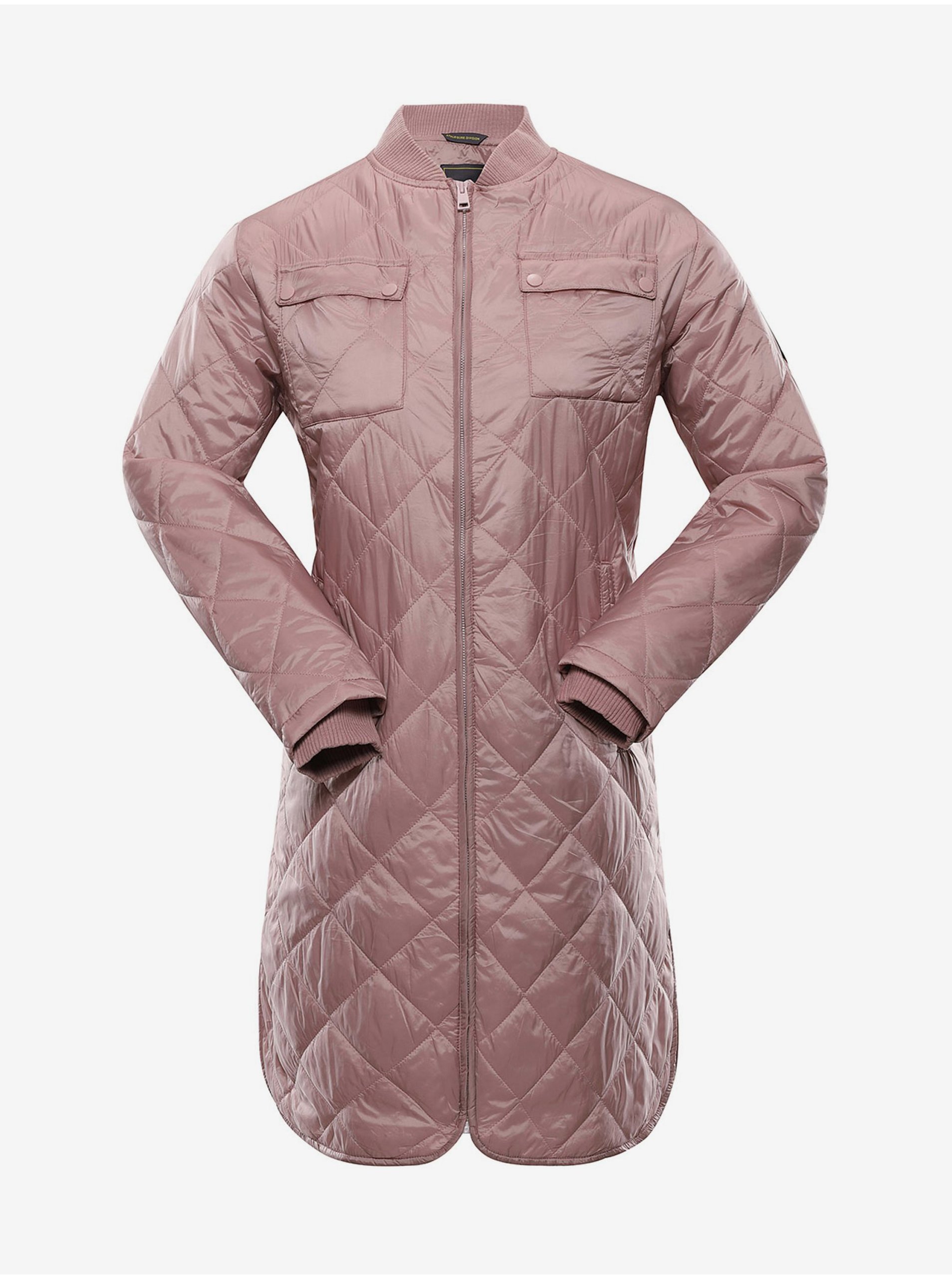 E-shop Růžový dámský prošívaný kabát NAX LOZERA