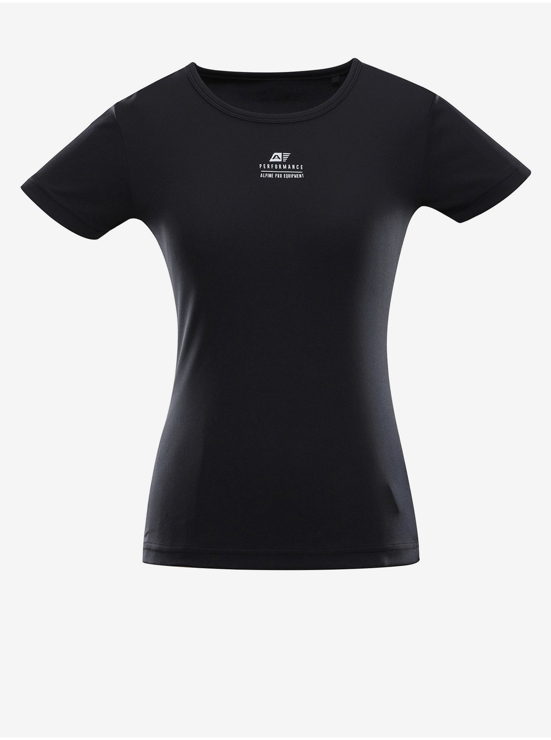 Levně Černé dámské rychleschnoucí tričko ALPINE PRO BASIKA