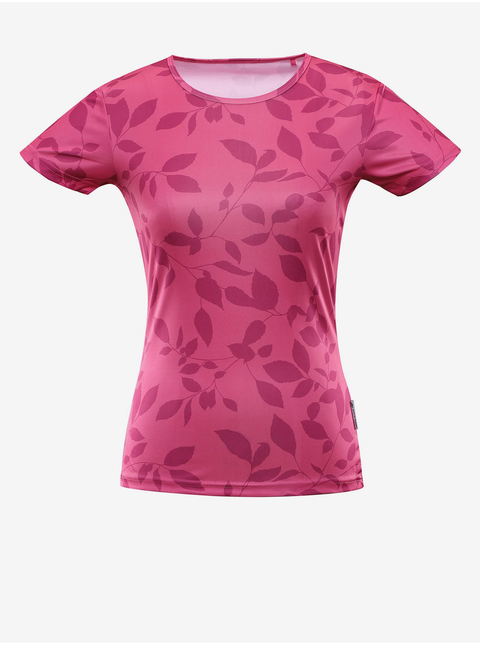 Levně Růžové dámské tričko ALPINE PRO QUATRA