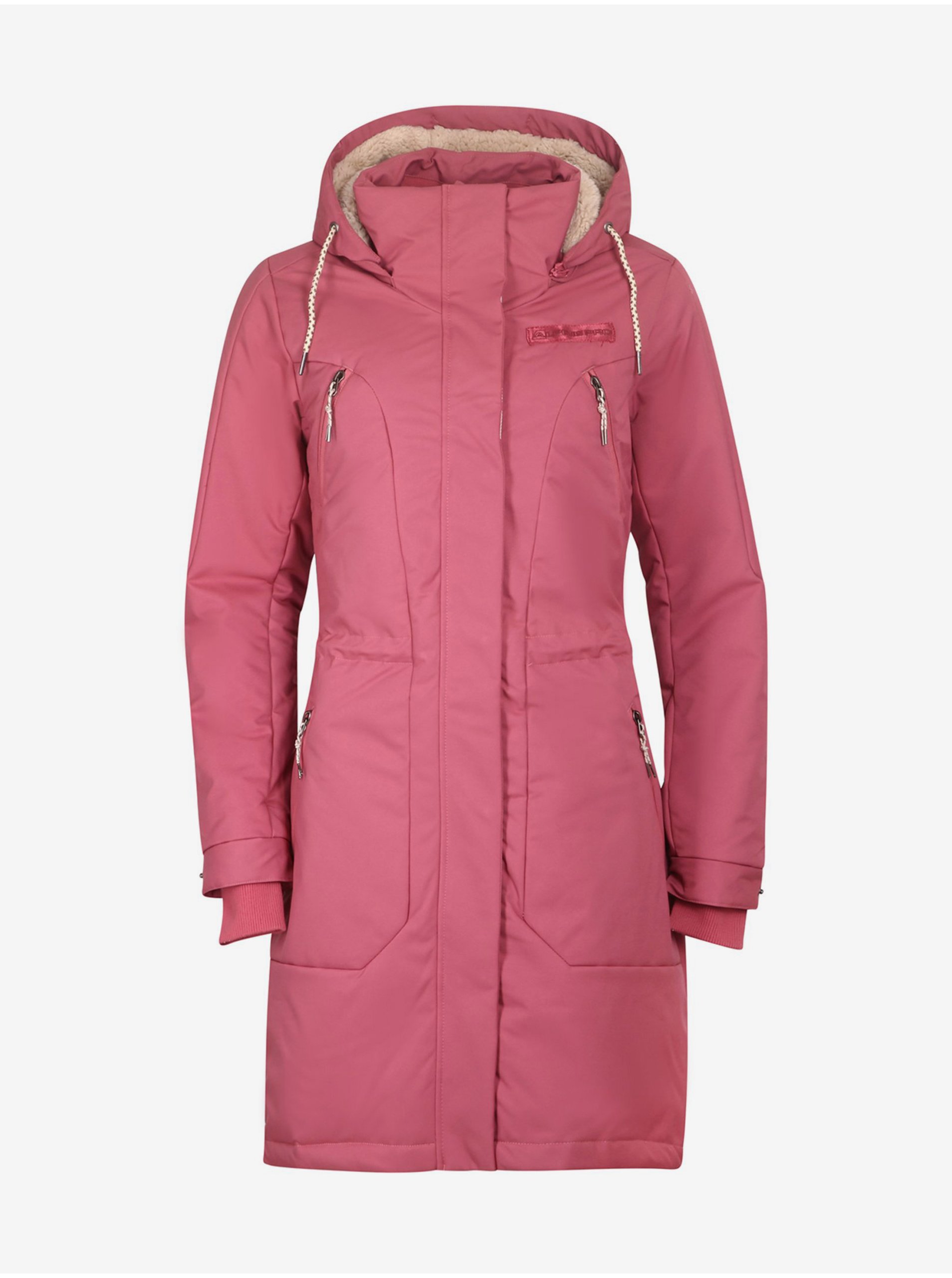 Levně Růžový dámský zimní kabát ALPINE PRO NACHONA