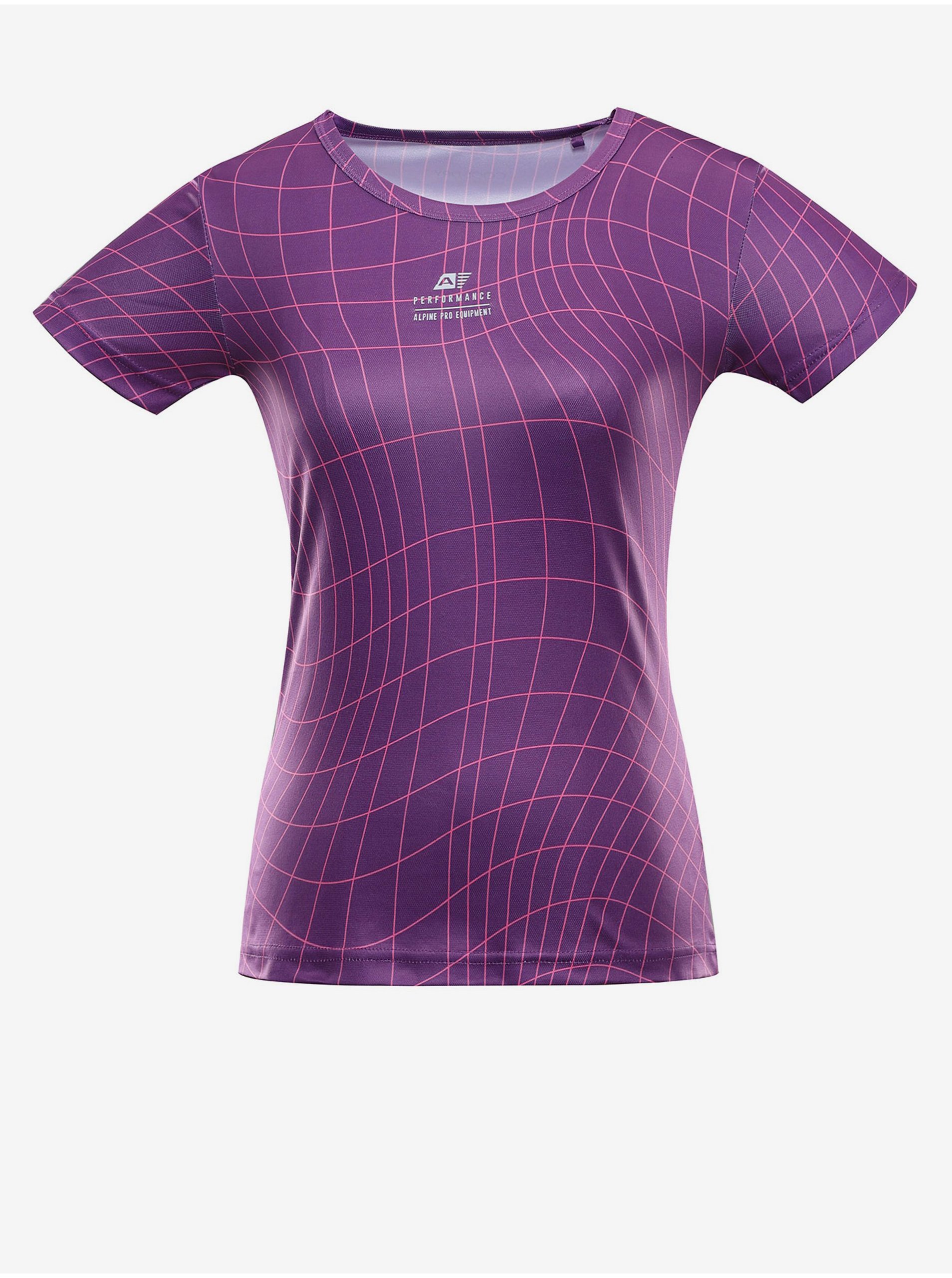 E-shop Fialové dámské rychleschnoucí tričko ALPINE PRO BASIKA