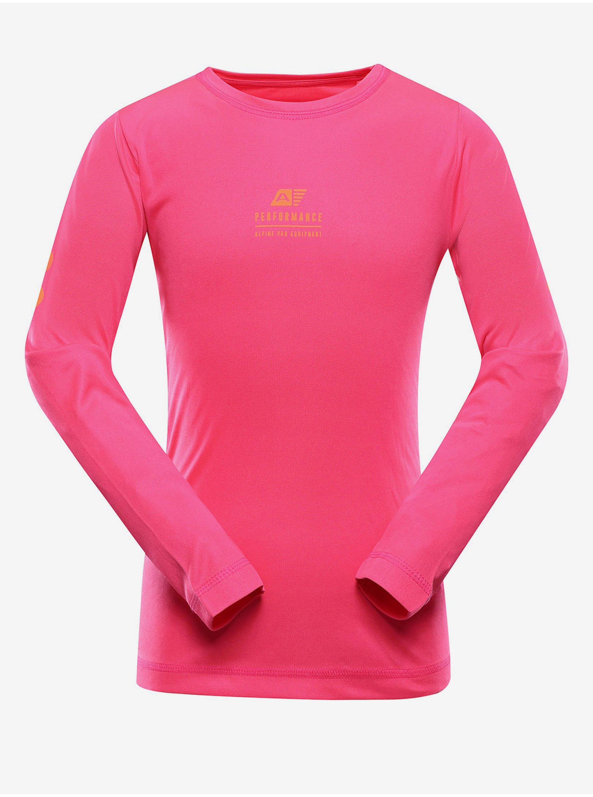 Levně Růžové dětské rychleschnoucí tričko ALPINE PRO MILDO