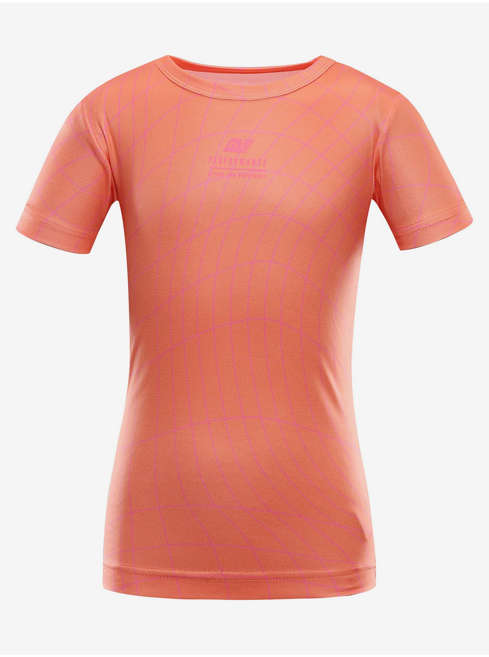 Levně Oranžové dětské rychleschnoucí tričko ALPINE PRO BASIKO